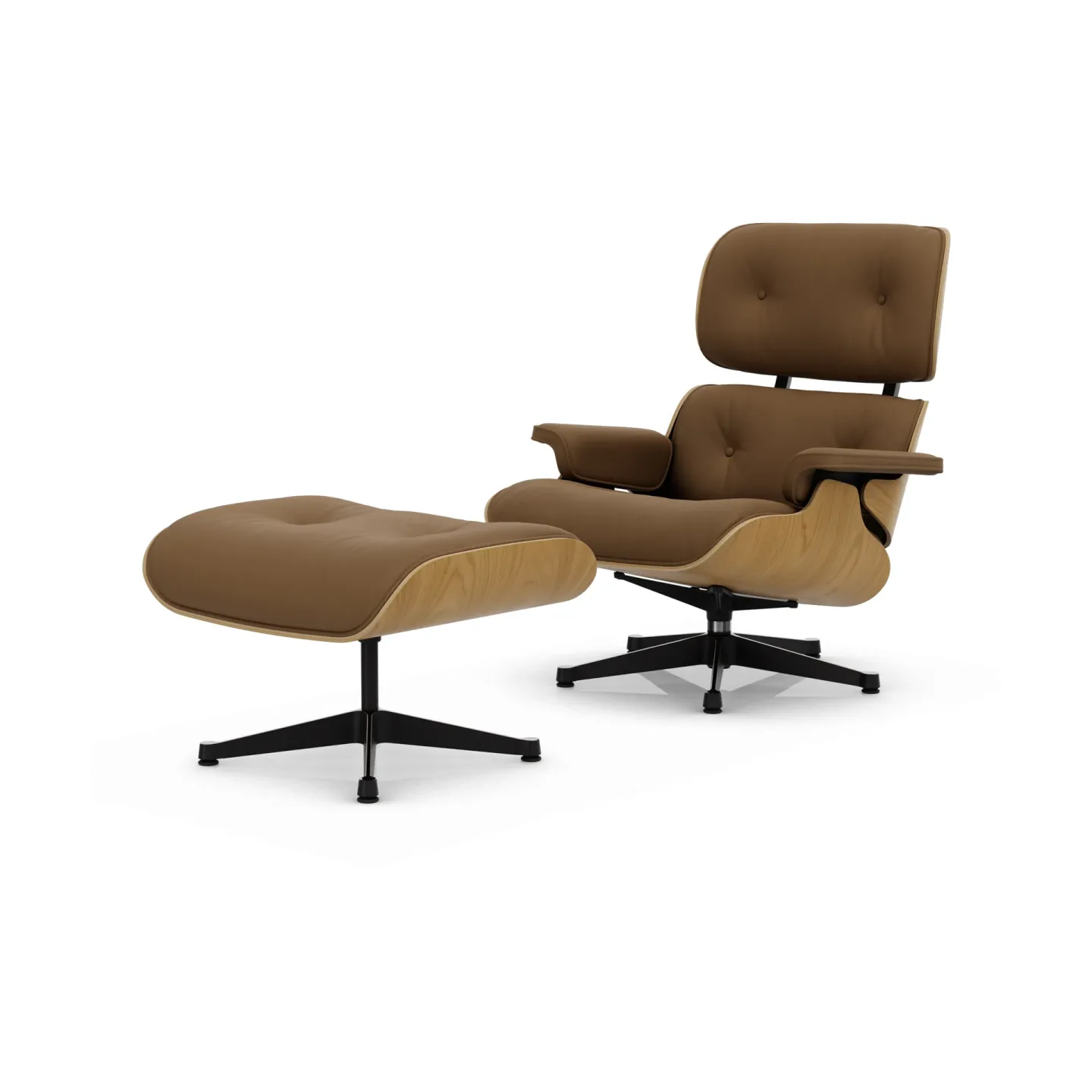 Vitra Eames Lounge Chair & Ottoman new dimensions 75 Camel-26 chestnut natural-pol. steel-black