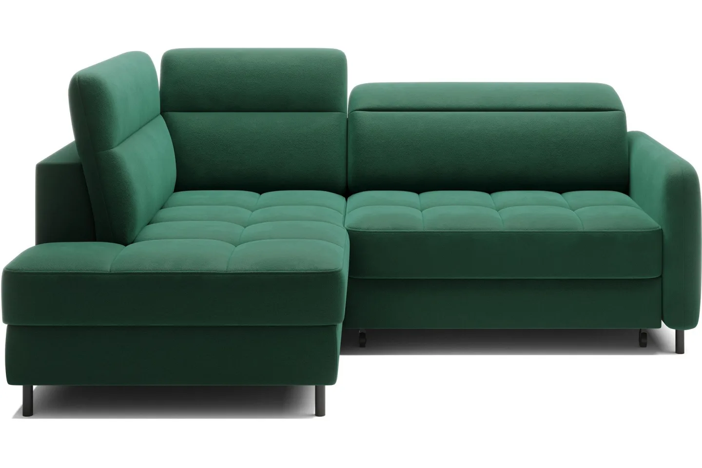 Masuo Bäddsoffa med Schäslong 3-sits - Mörkgrön