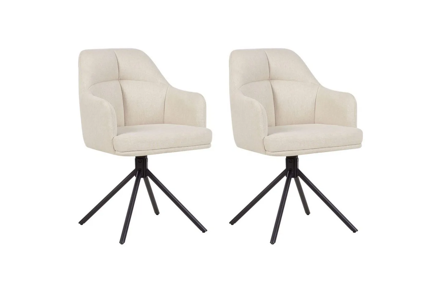 Matsalsstol Mira set om 2 Beige-Svart - Beige-Svart