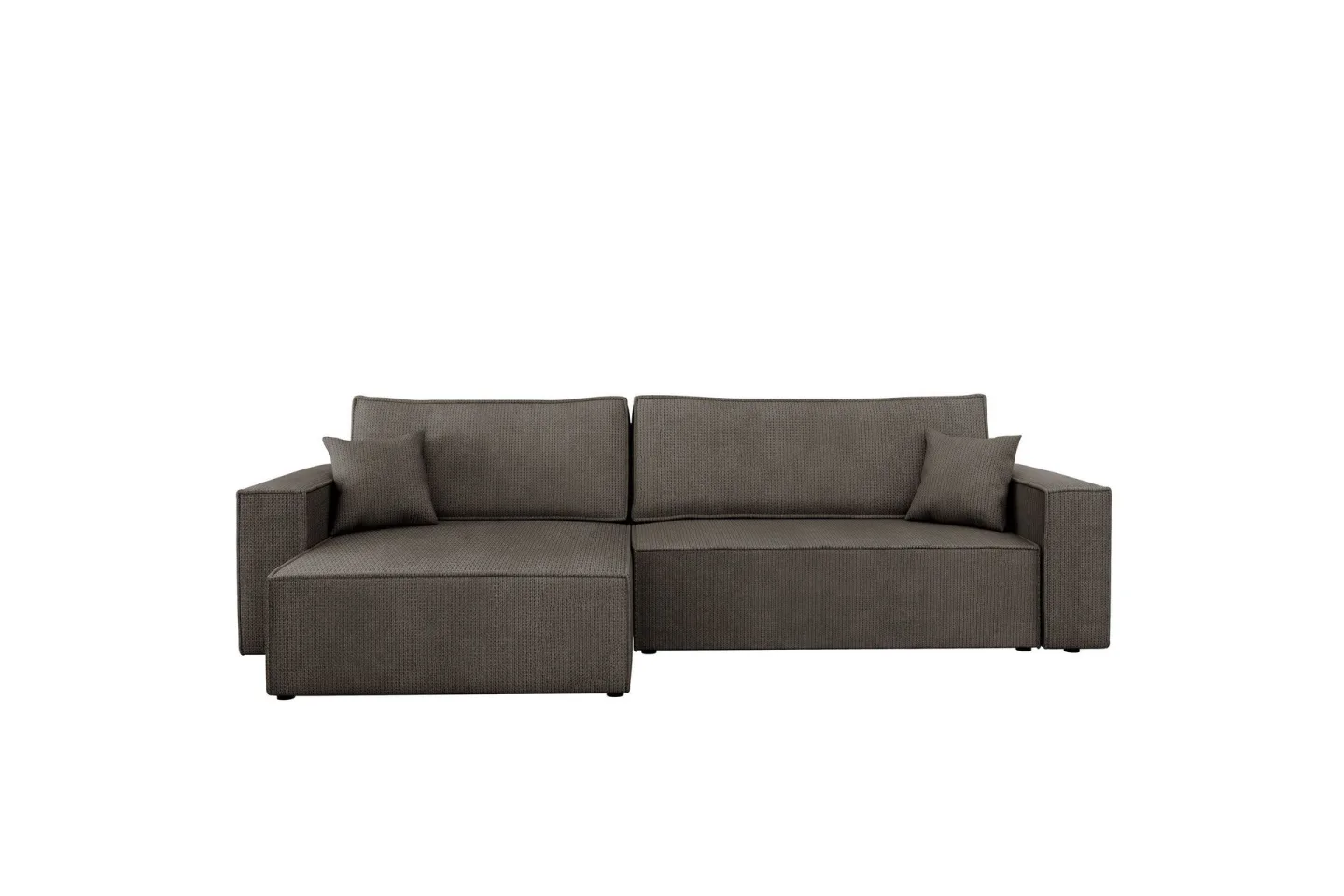 Hobson Bäddsoffa med Divan 3-sits i Plysch - Grå