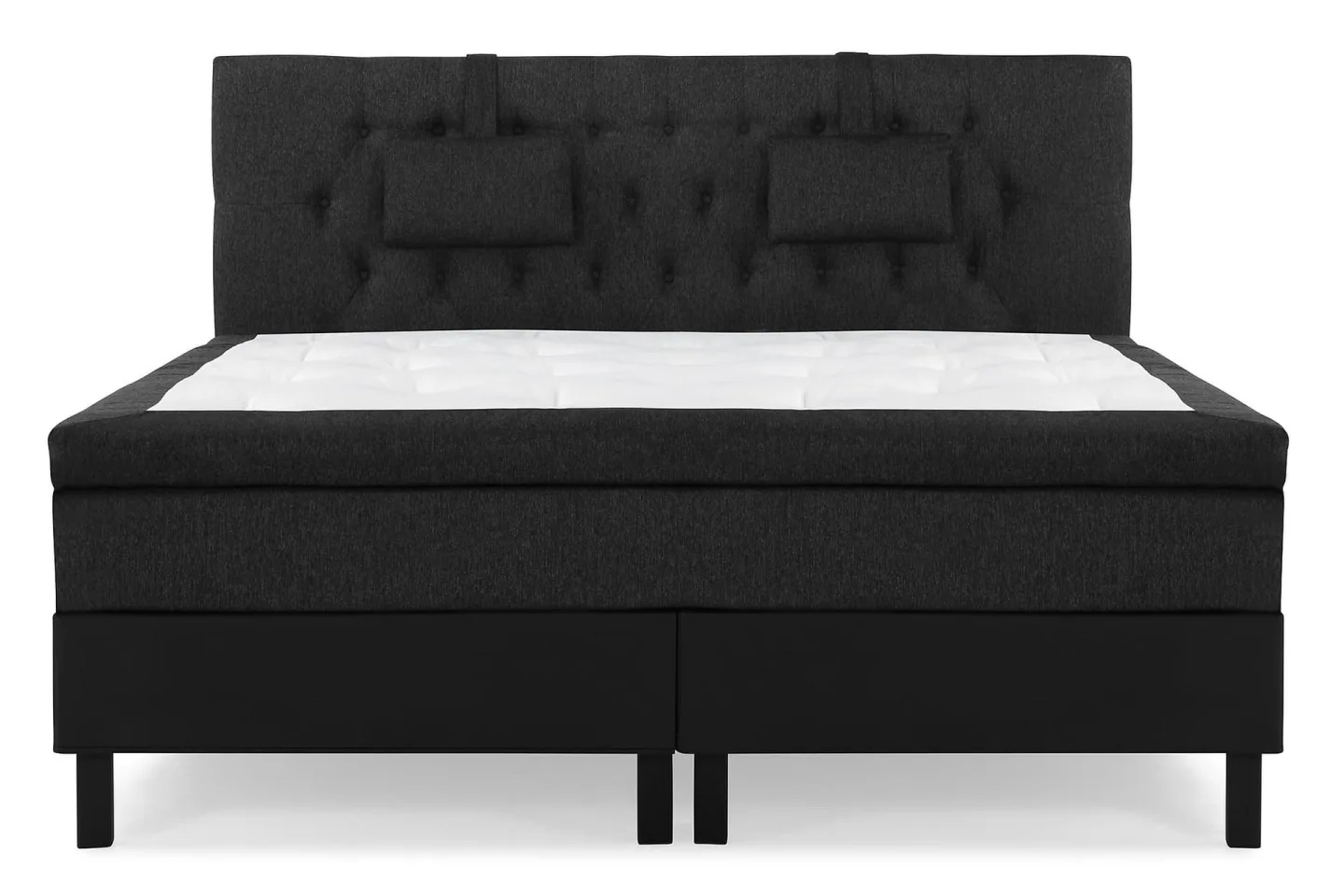 Lucky Komplett Sängpaket 160x200 Latex Diamant - Nackkudde Liten Svart/Grå/PU