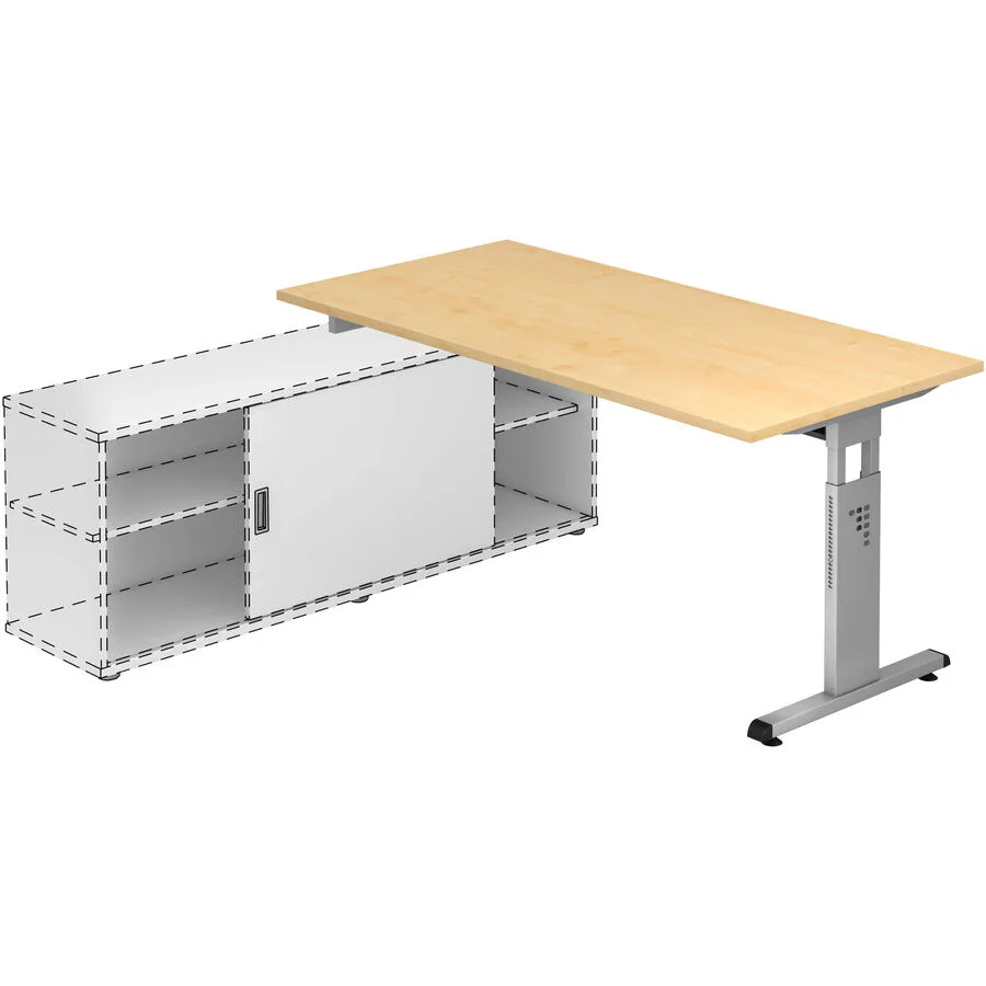 Anbauschreibtisch Office Ahorn Dekor Holzwerkstoff B 160 T 80 cm