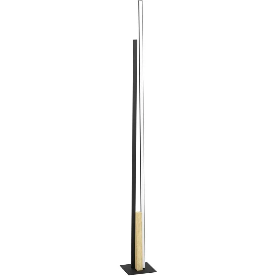 Eglo Stehlampe Panagria Braun/Schwarz Aluminium/Holz/Stahl 7.5 cm 146 cm - LED - Lichtfarbe: Warmweiss - Material: Aluminium/Stahl/Holzwerkstoff -