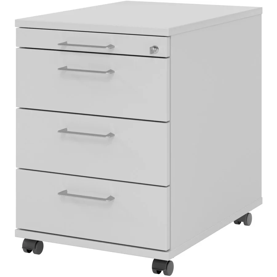 Rollcontainer Office grau/Aluminium gebürstet Holzwerkstoff B 42.8 H 59 cm