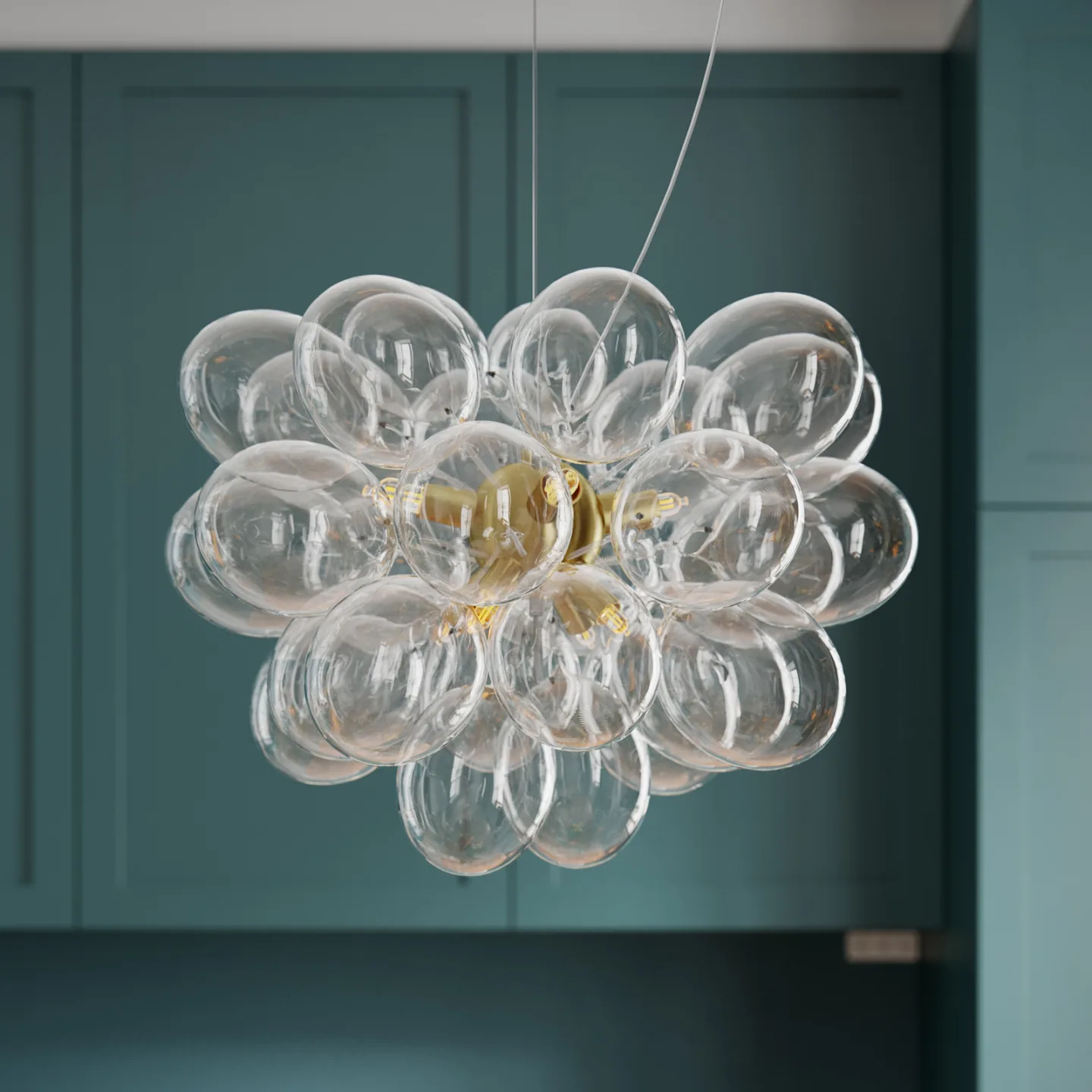 Gross Taklampa Ø50 Mässing/Klar - By Rydéns - Vardagsrum - Design - Glas - Med flera ljuskällor