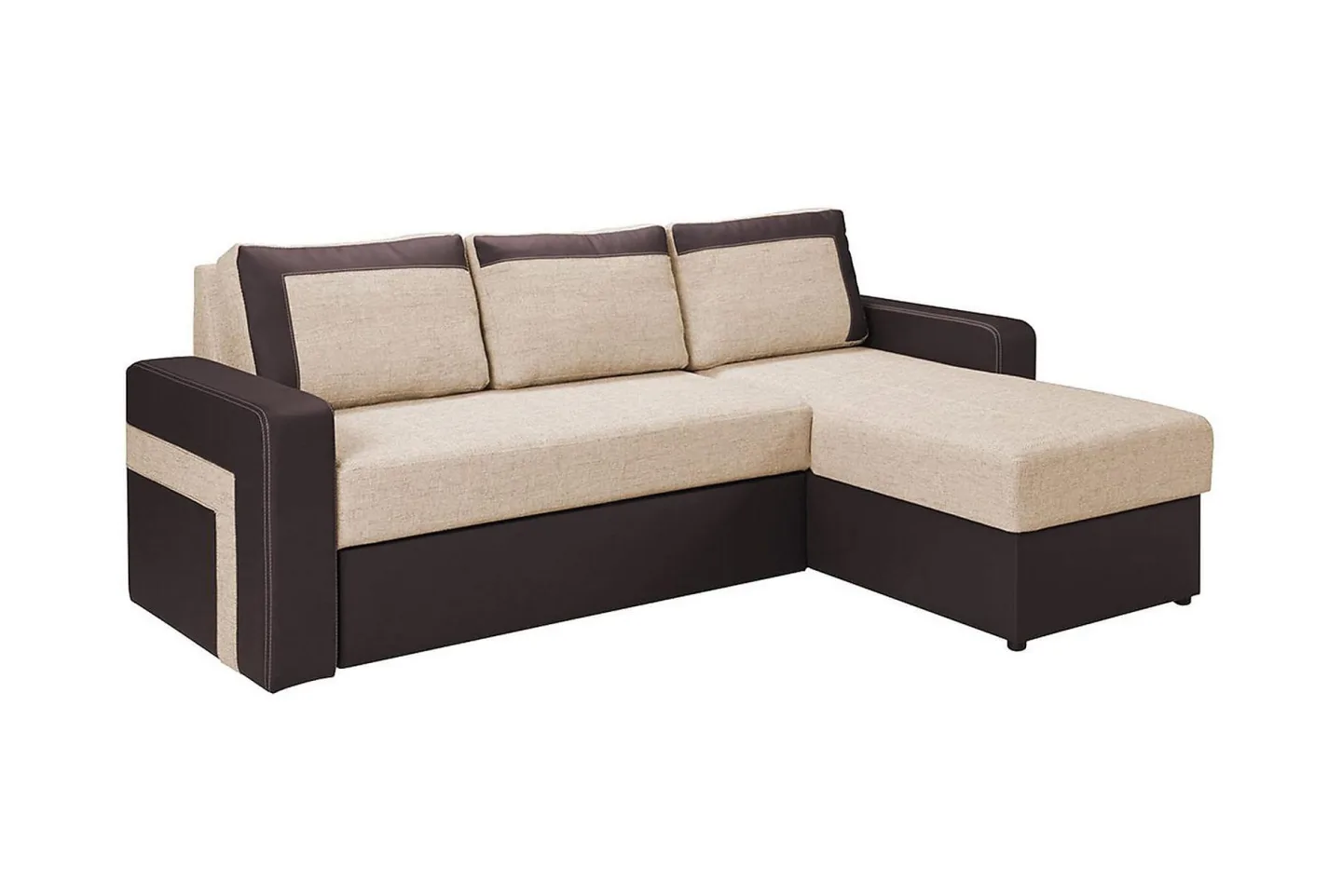 Kolder Divanbäddsoffa 234x156x82 cm - Beige/Brun