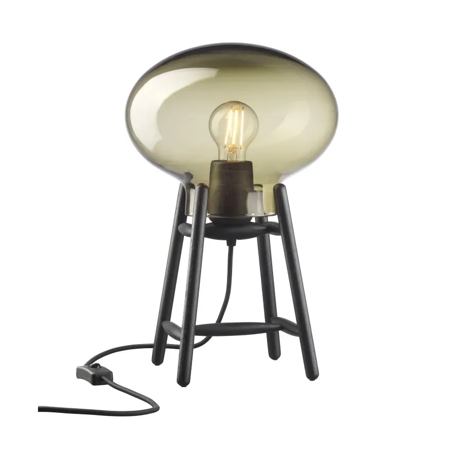 FDB Møbler U4 Hiti Tischleuchte Smoked glass-oak black painted