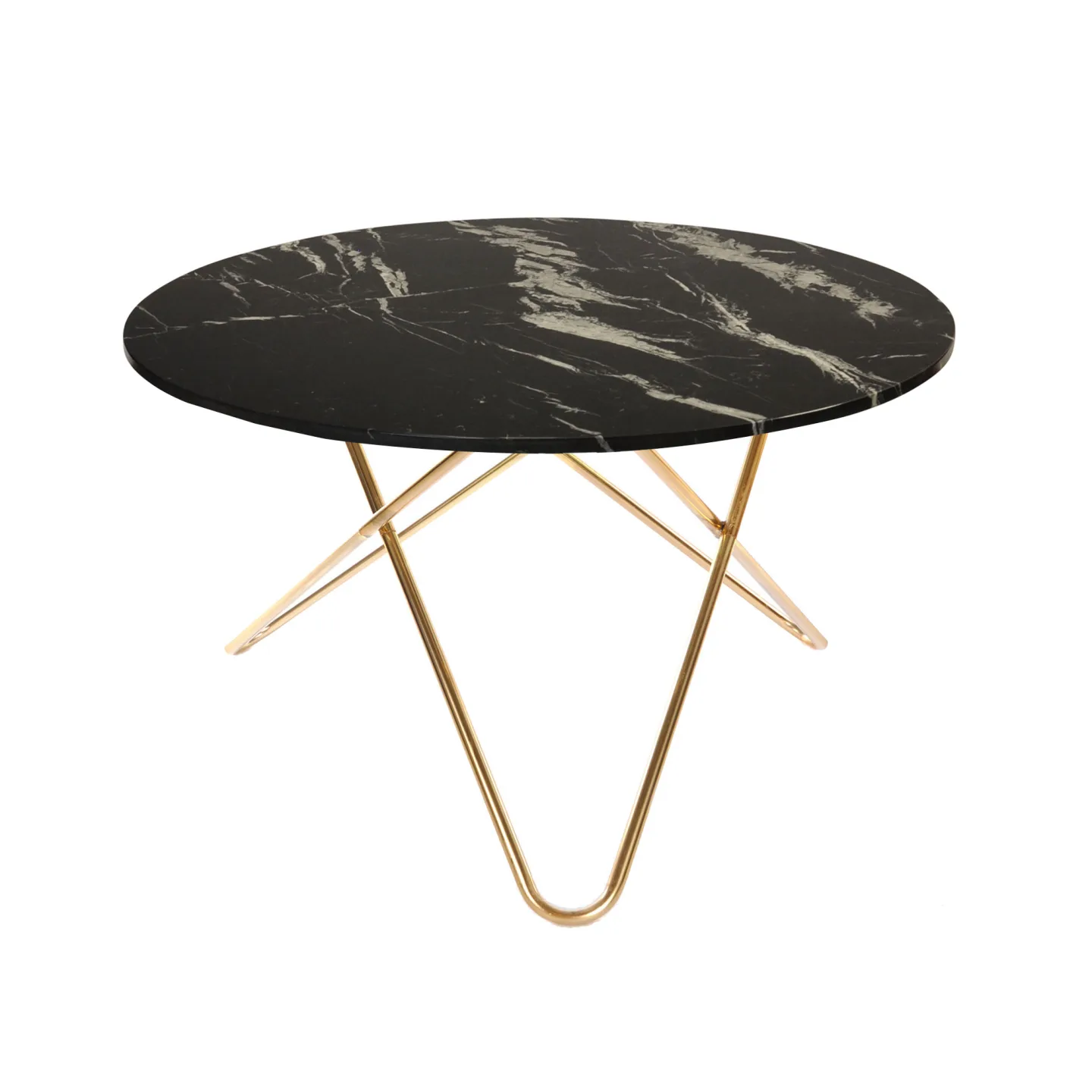 OX Denmarq - Big O Table, Brass Frame, Top: Black Marble - Matbord - Dennis Marquart - Svart - Metall/Sten