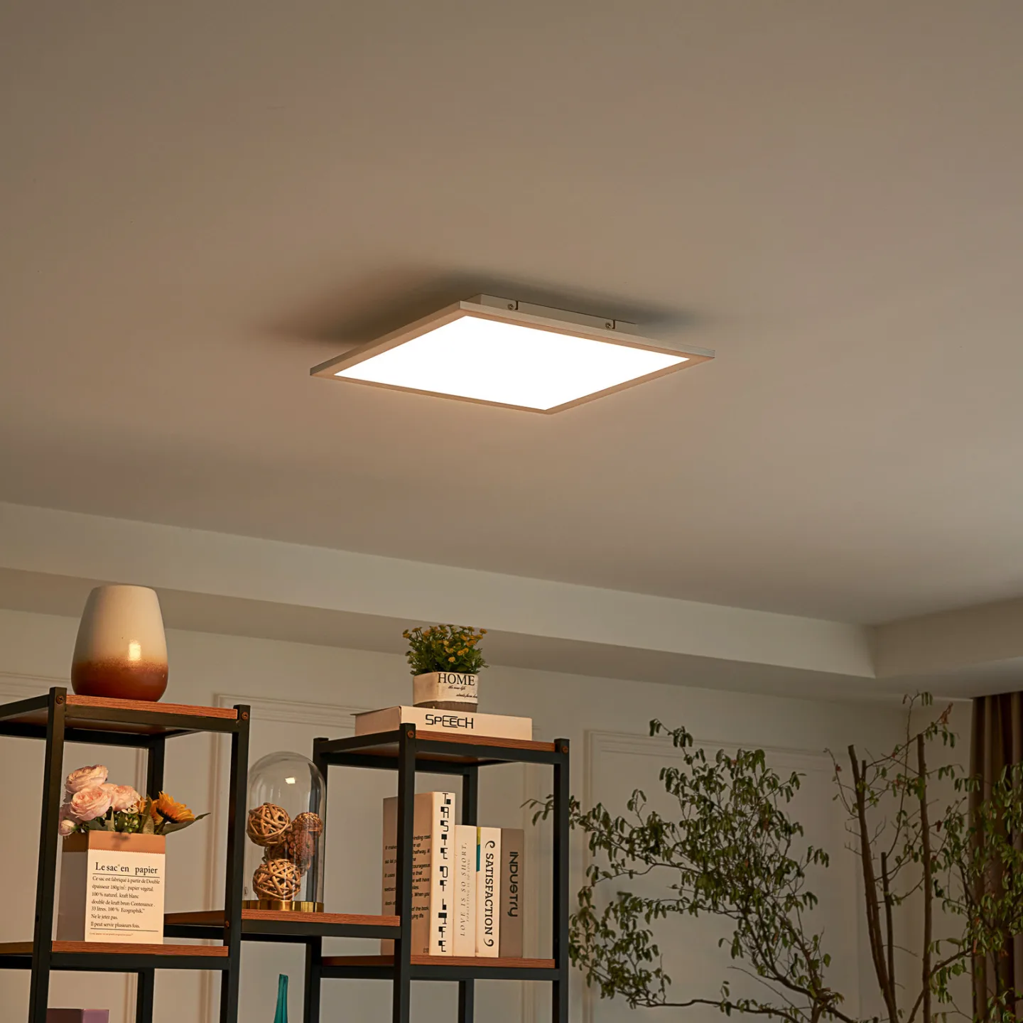 Livel LED Deckenleuchte CCT 40x40 White/Silver - Lindby - Küche - Modern - Kunststoff - Eckig