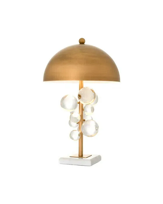 Floral bordslampa mässing
