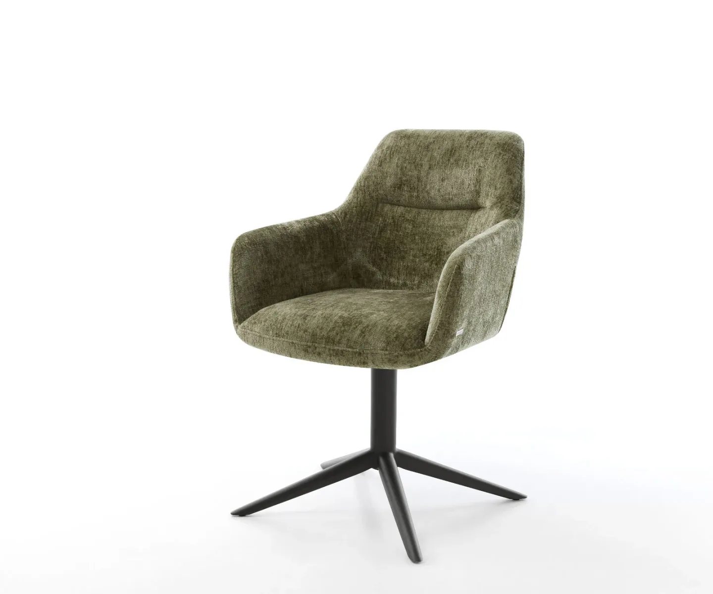Drehstuhl Pejo-Flex Chenille Olive Fußkreuz Schwarz 360° drehbar Wippfunktion Taschenfederkern