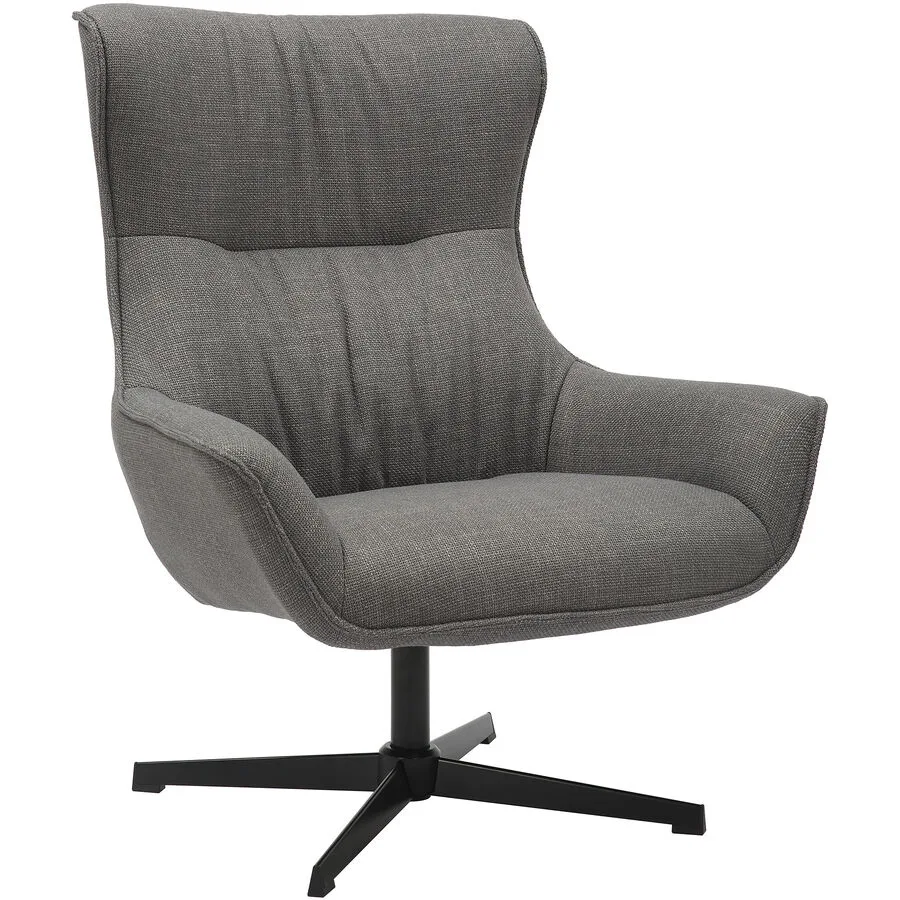 Sessel Idis Grau, Schwarz Strukturstoff B 85 T 83 H 103 cm - Material: Strukturstoff, Metall