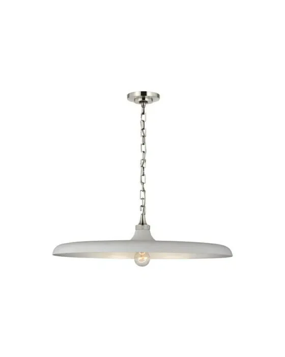 Piatto Pendant Polished Nickel/White L