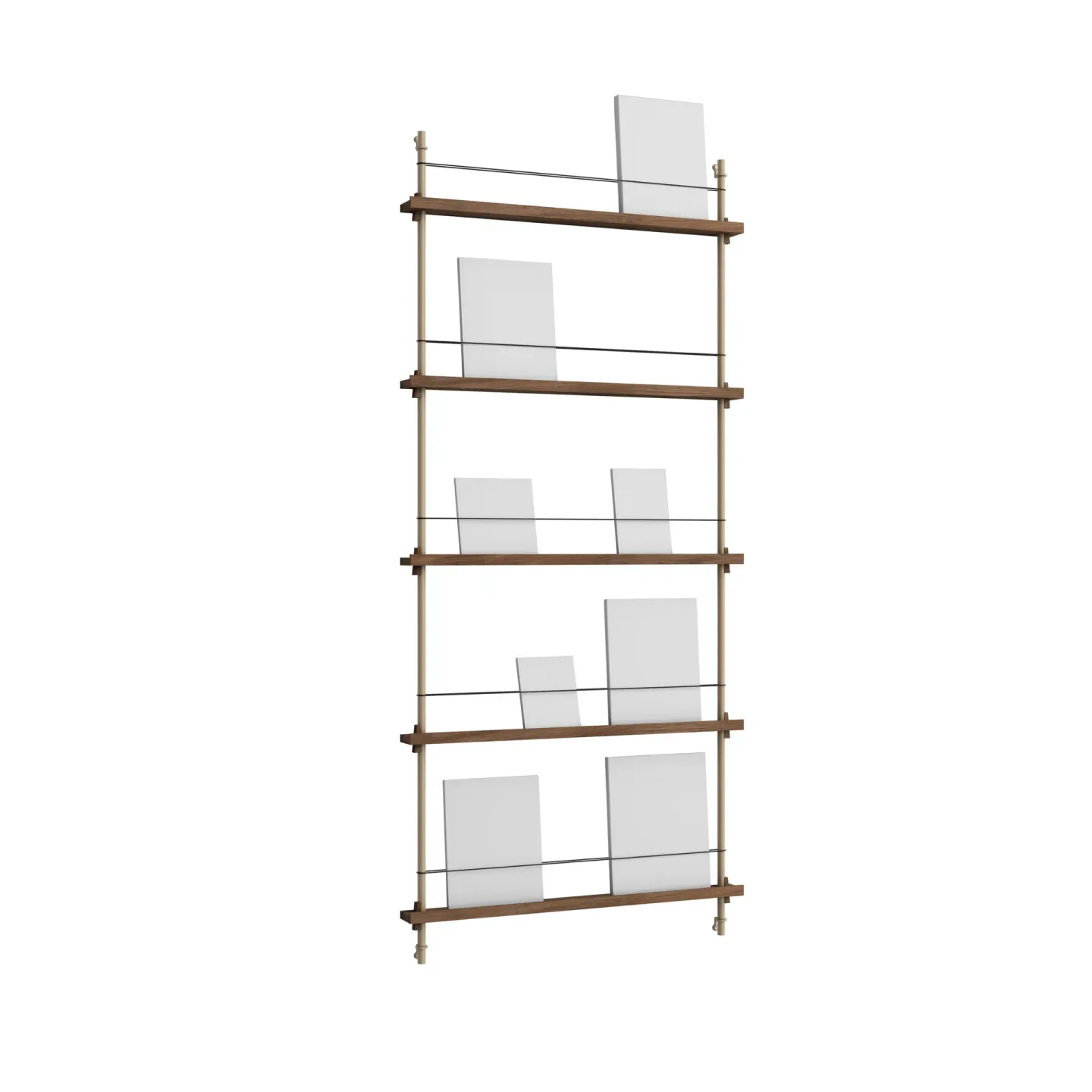MOEBE Magazine Shelving tidningsställ Rökt ek-warm grey, 85x180x7 cm, MS.180.1