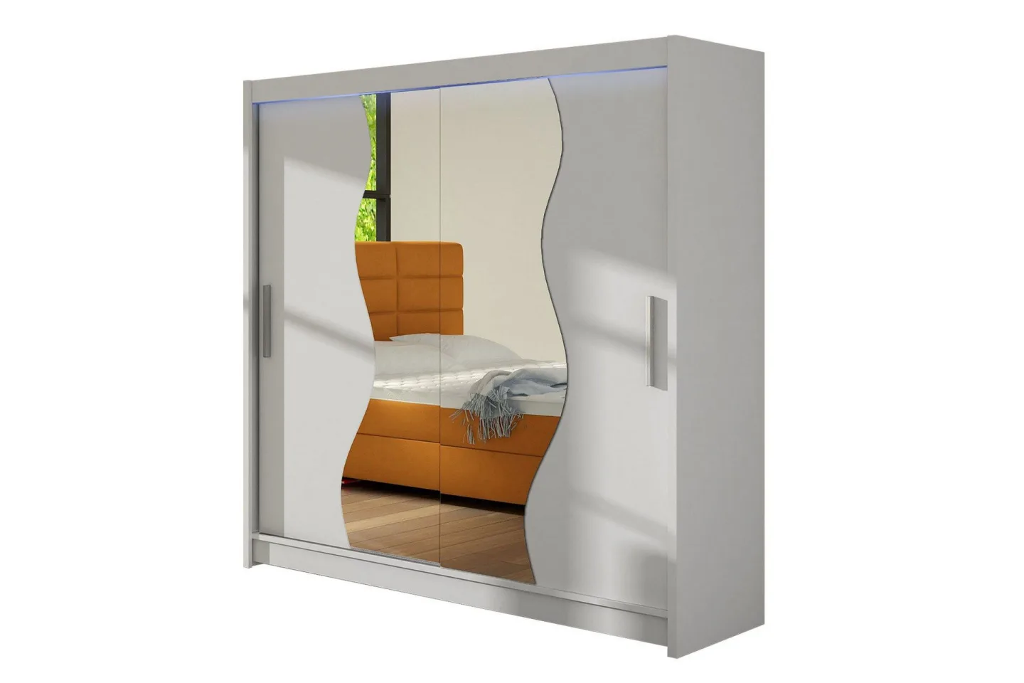 Dravon Garderob med Spegel 180x215 cm - Vit
