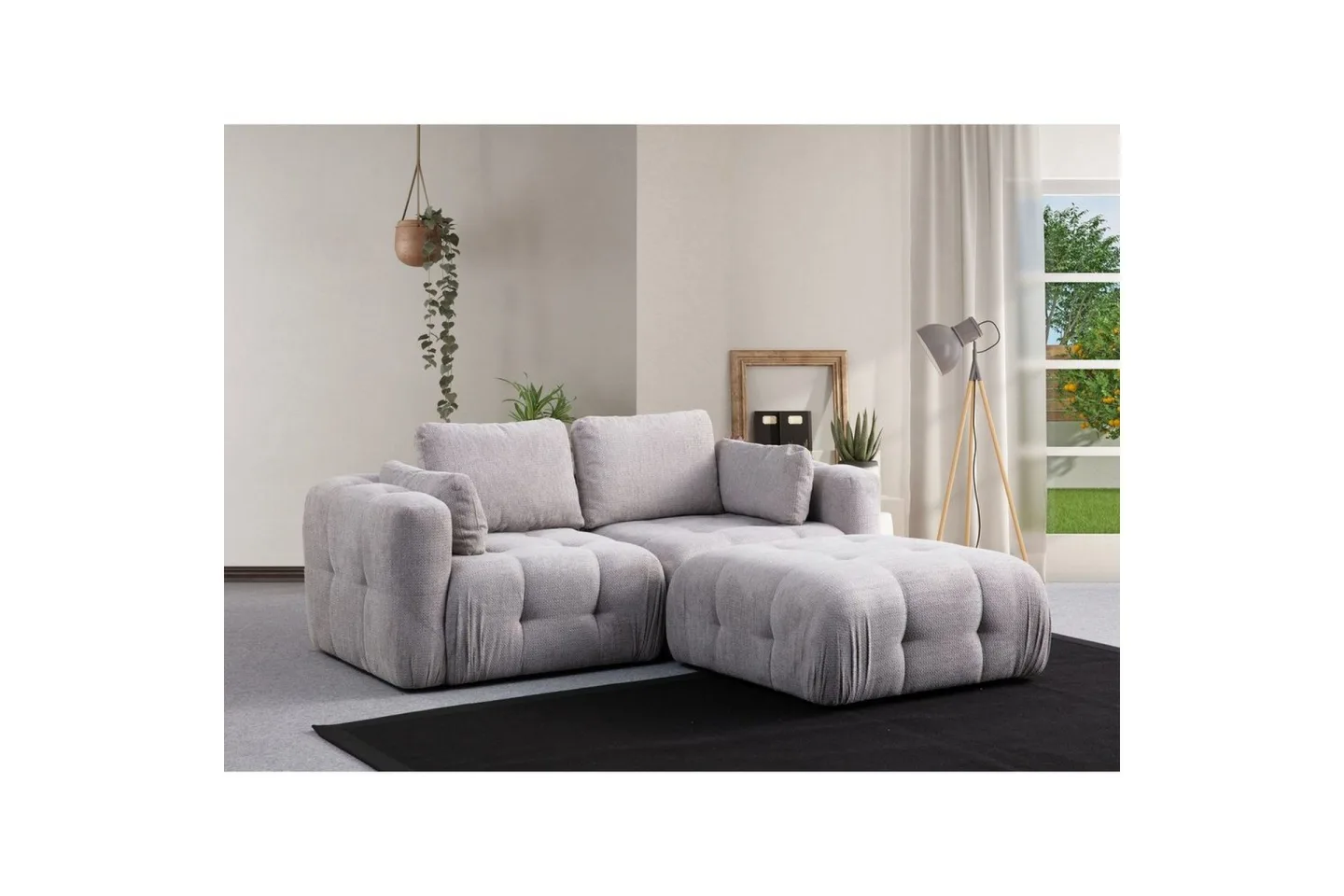 Yvara Soffa med Divan 2-sits - Ljusgrå