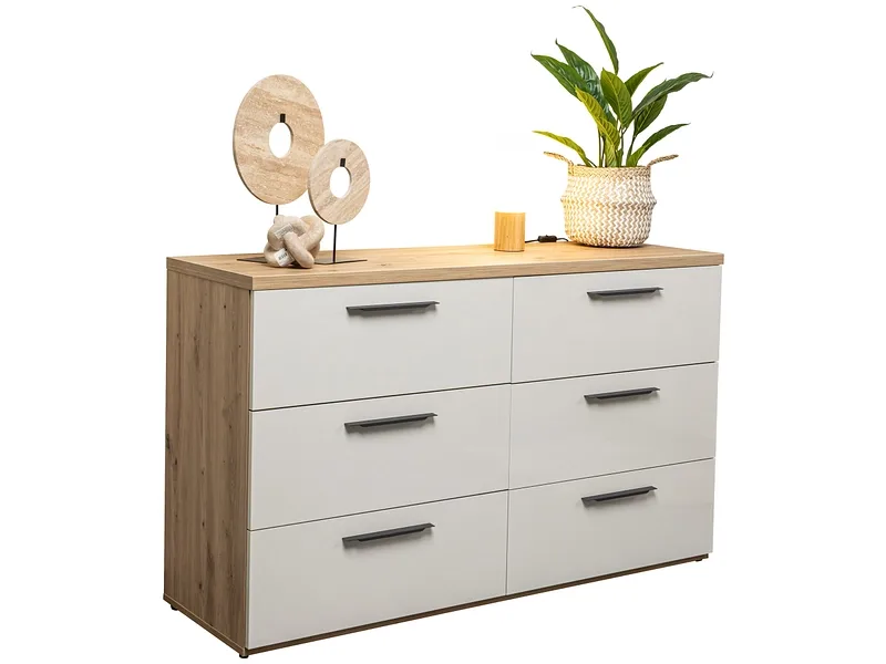 Kommode FAMOSA 6 Schubladen 45x140x83cm artisan eiche melamin