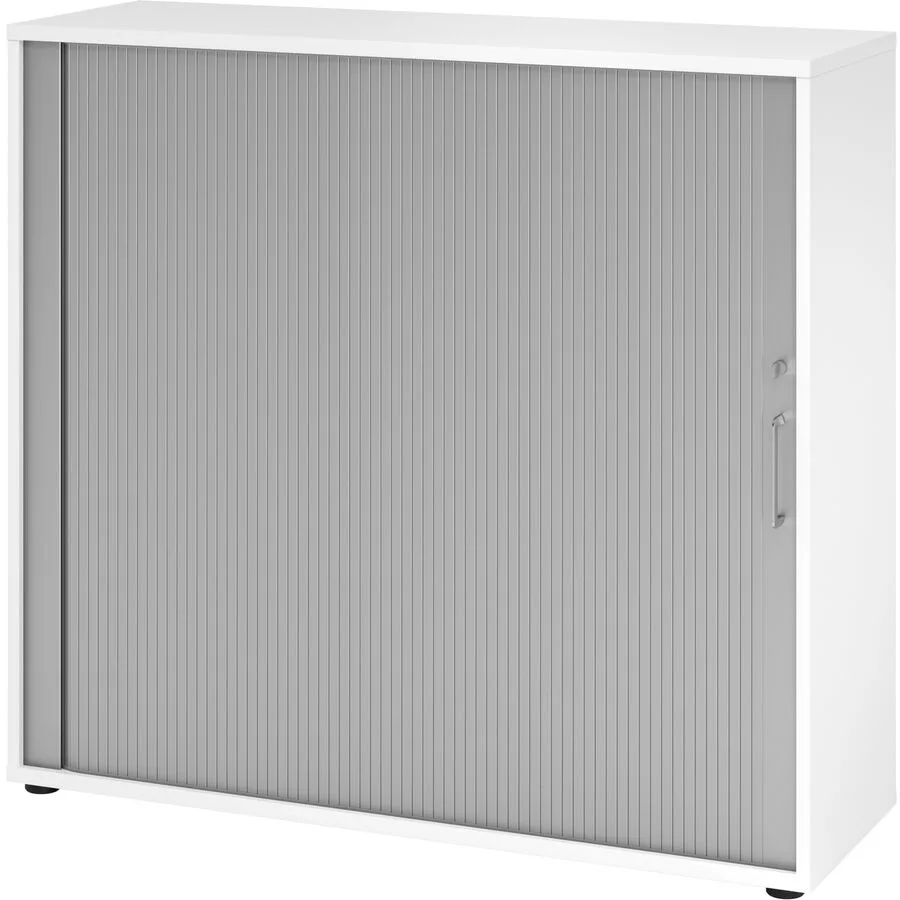 Aktenschrank Office Silber, Weiss Holzwerkstoff, Kunststoff B 120 H 110 cm