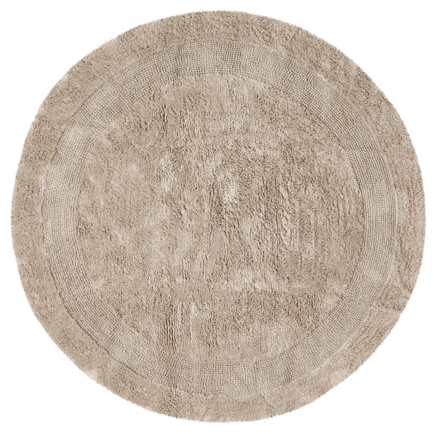 Rund baderomsmatte - Nila (beige) (Størrelse: Ø 120 cm)