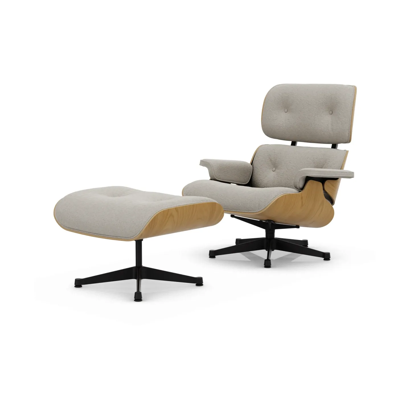 Vitra Eames Lounge Chair & Ottoman new dimensions 01 Ivory-pearl-27 chestnut black-black steel