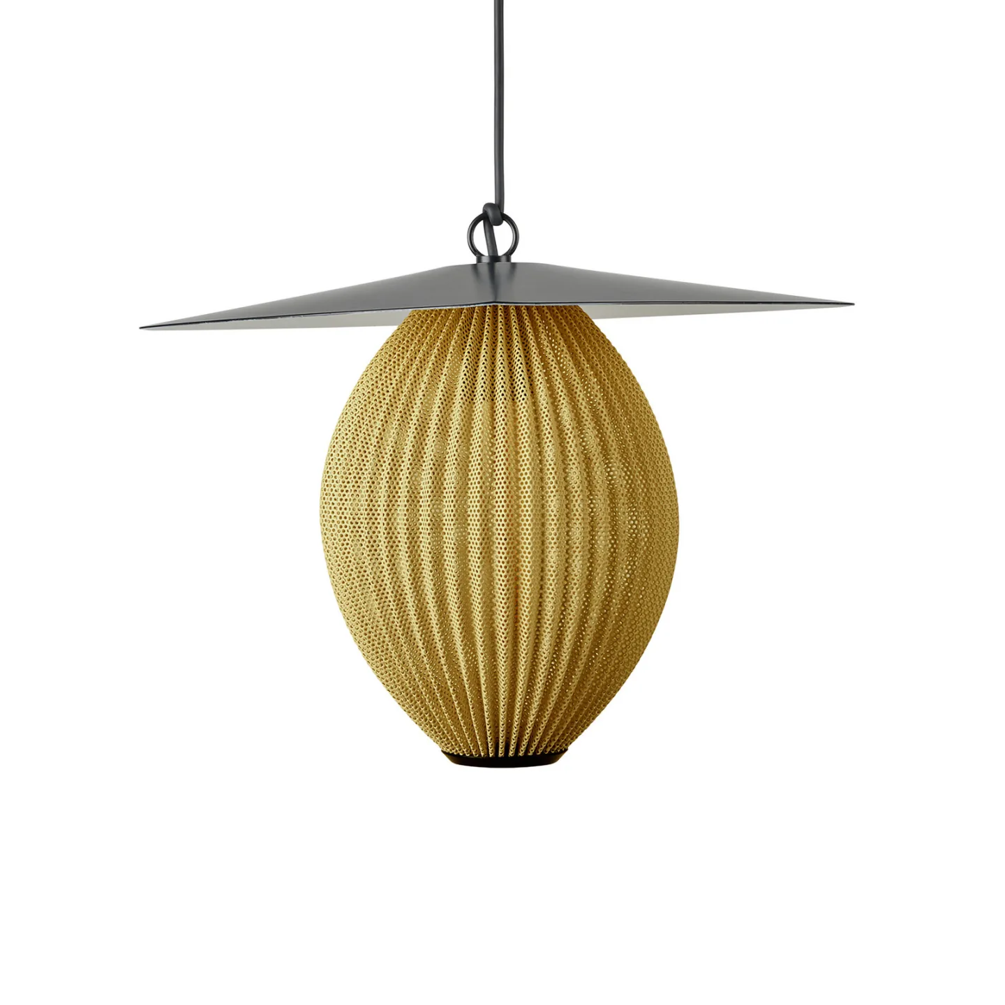 Satellite Außen Pendelleuchte Ø22 Mustard Gold/Black - GUBI - Balkon - Design - Edelstahl - Einflammig