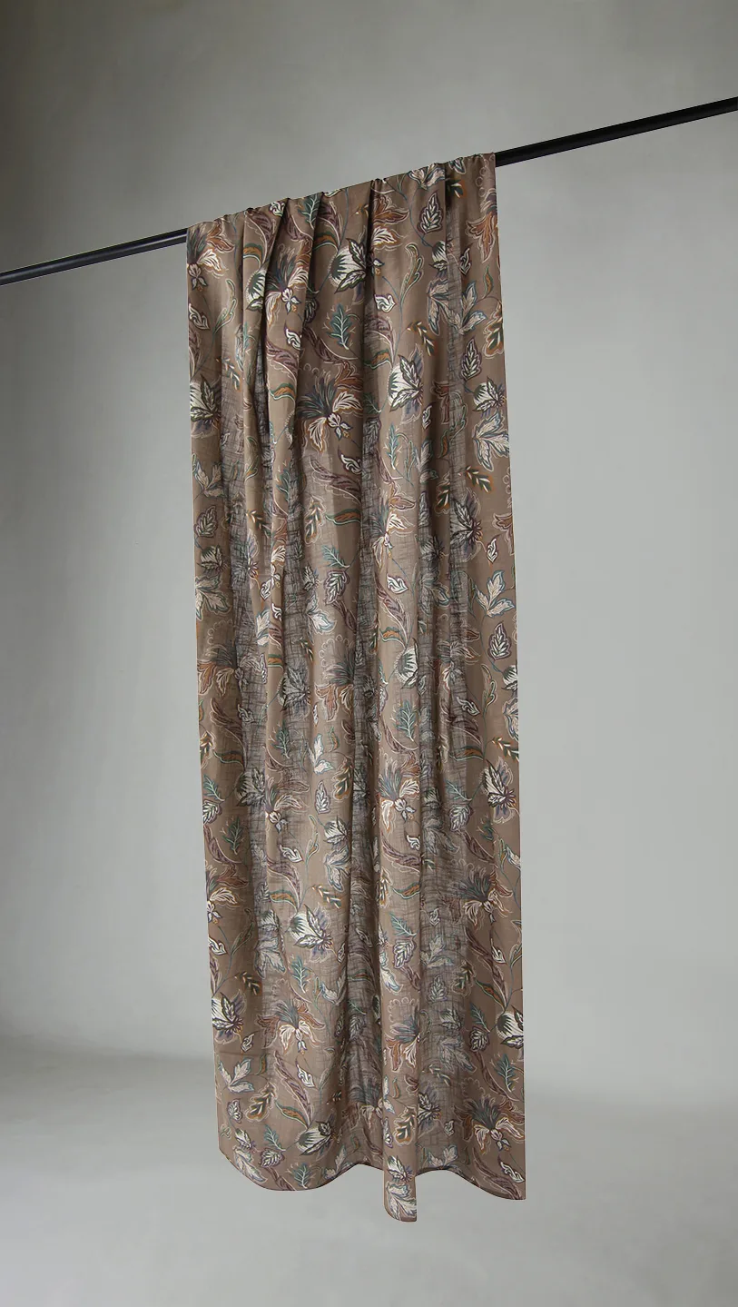 Gardiner - Bomullsgardin - Dagny (brun) (Størrelse: 140 x 250 cm)