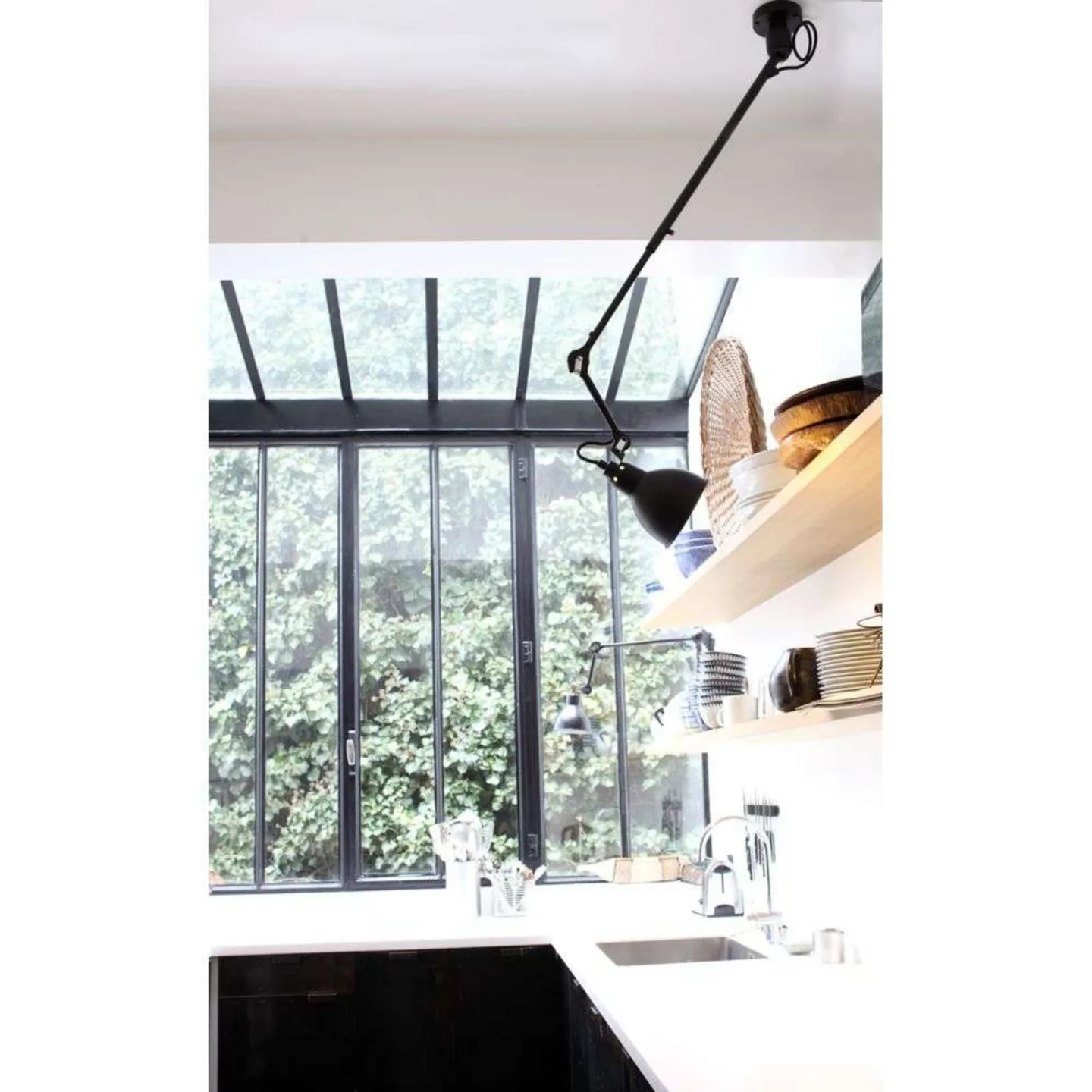 302 Loftlampe Black/Opal - Lampe Gras - Stue - Metal