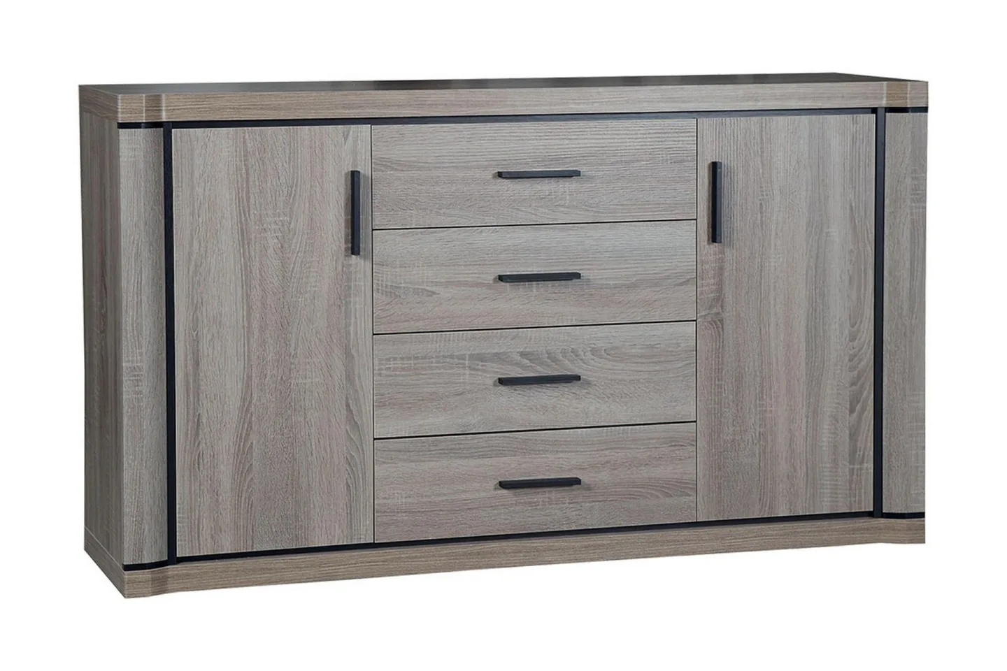 Dallas Skänk 157x43,5x91 cm LED-belysning - Beige/Grå