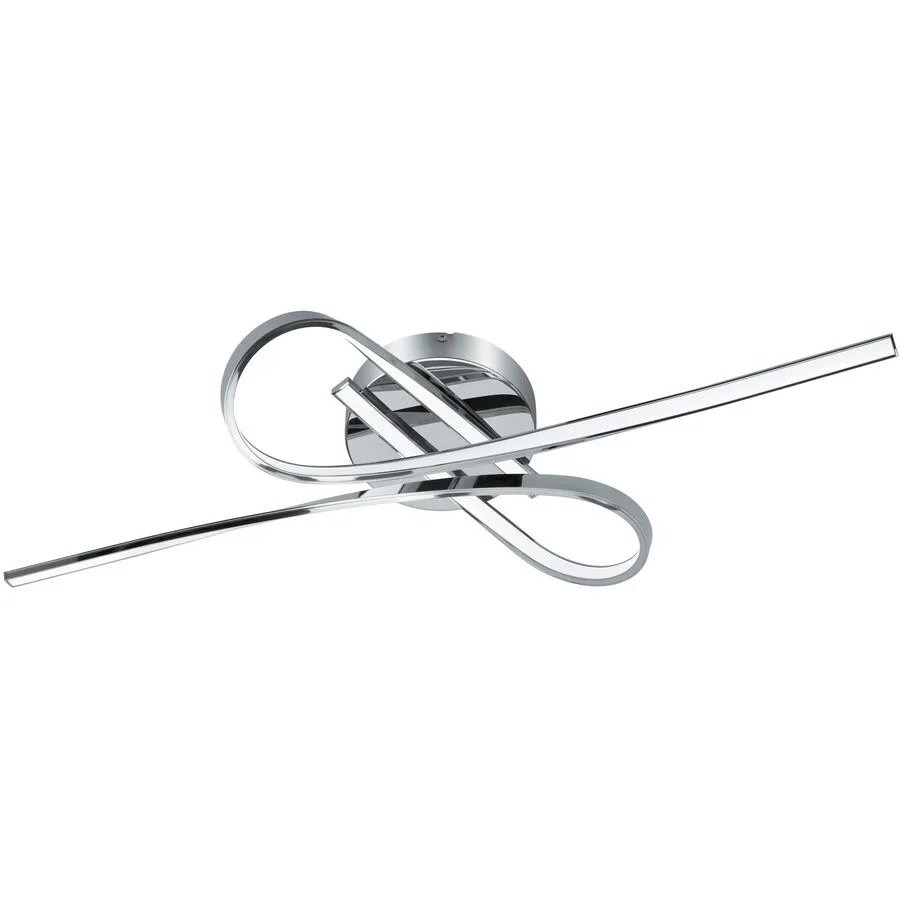 Eglo Deckenlampe Selvina Weiss/Grau Aluminium/Kunststoff 42 cm 15 cm - Farbe: chrom/weiss - LED - Lichtfarbe: Warmweiss