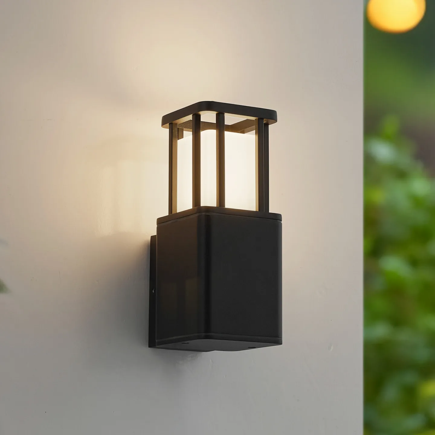 Dakil LED-Außenwandleuchte, schwarz, Aluminium - Lucande - Terrasse - Modern - Eckig
