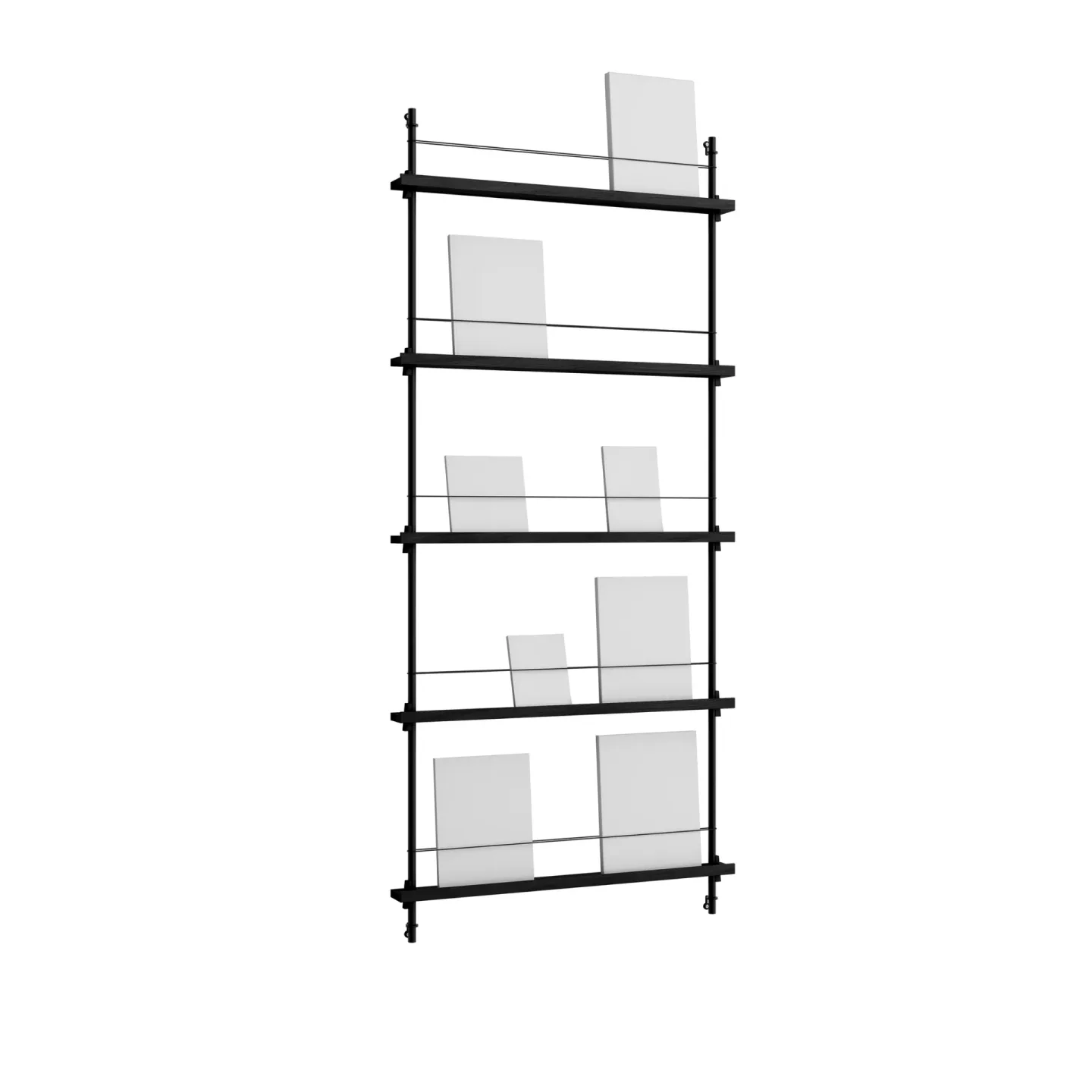 MOEBE Magazine Shelving tidningsställ Black, 85x180x7 cm, MS.180.1