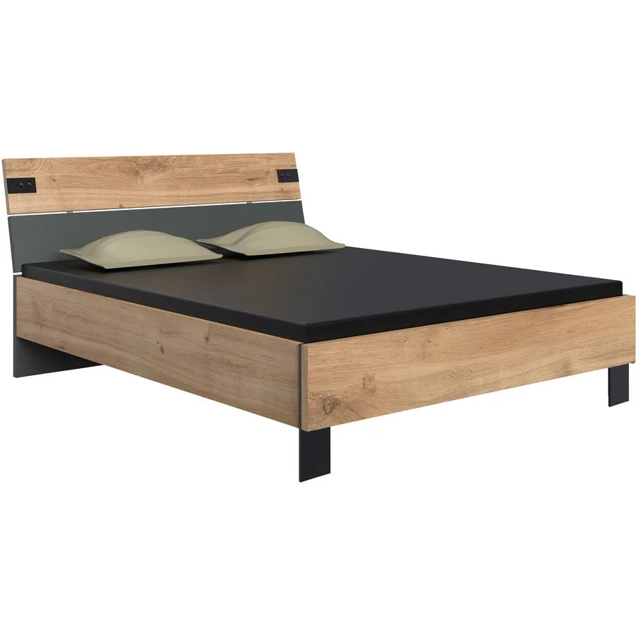 Bett Malma Eiche Holzwerkstoff 180 x 200 cm