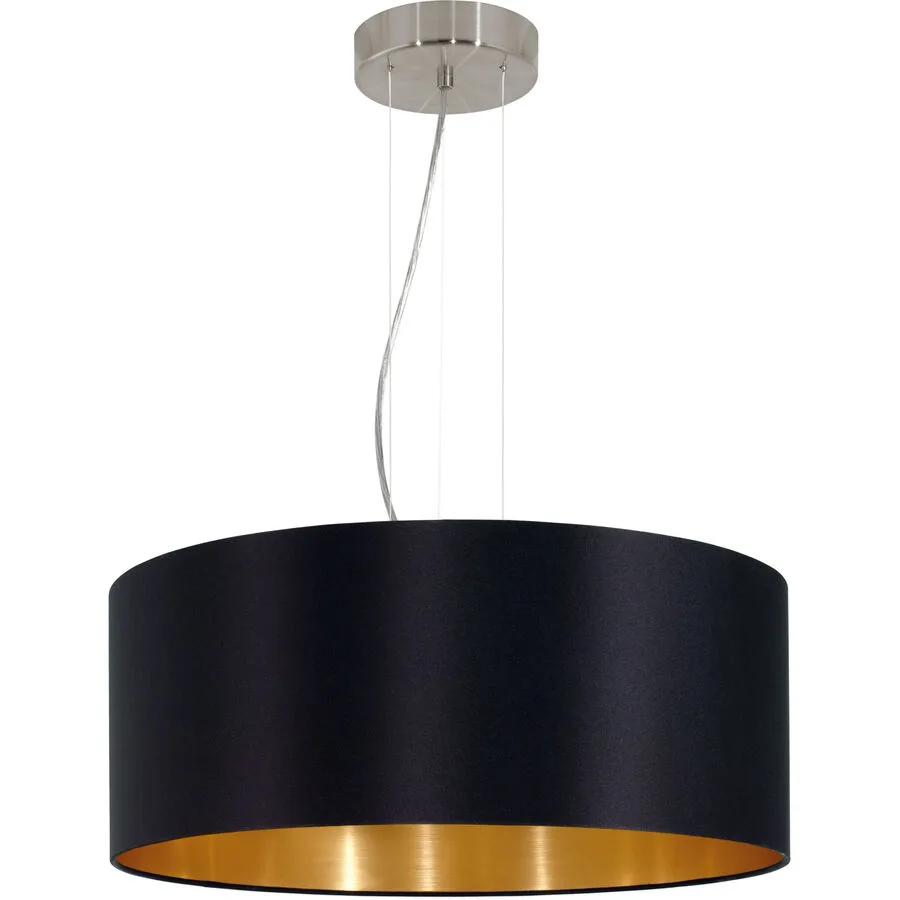 Eglo Pendellampe Maserlo Gold/Schwarz Stahl 110 cm - Material: Stahl/Stoff - LED