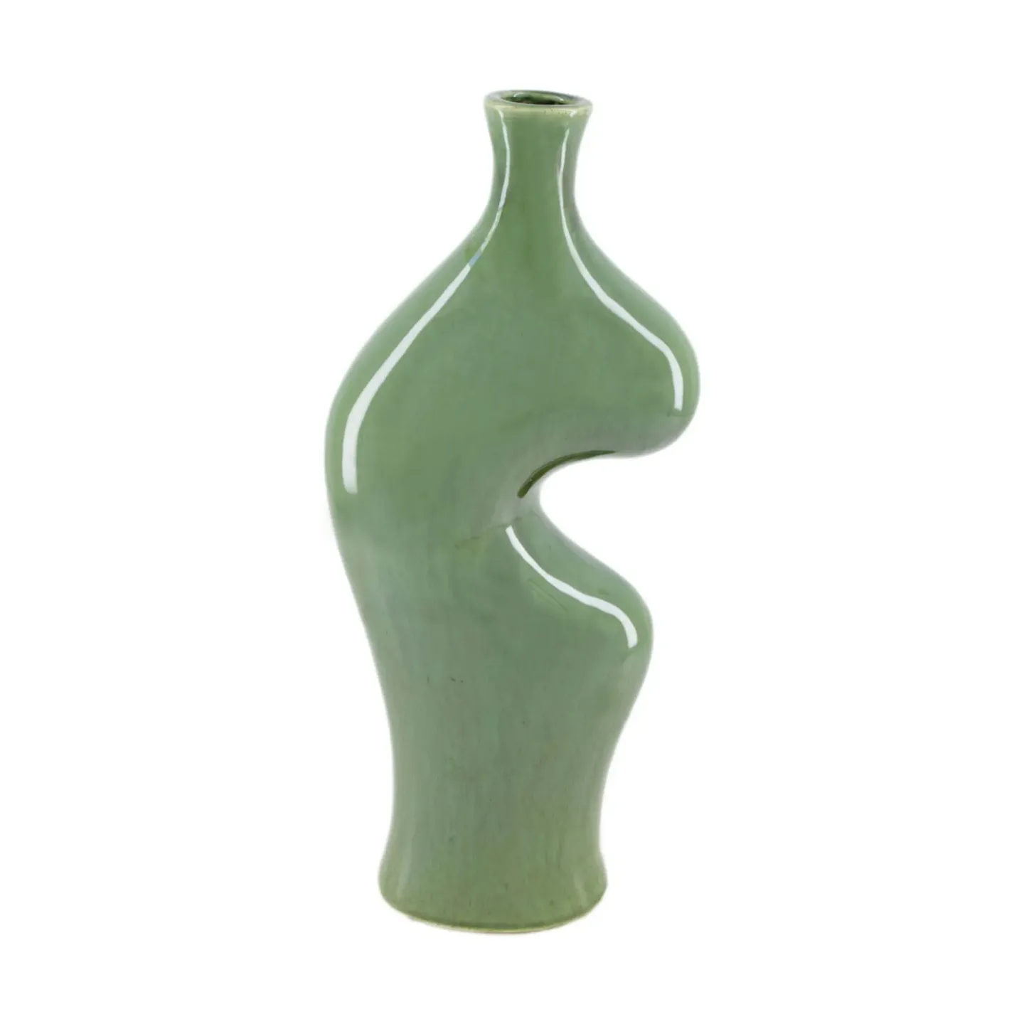 Decofinder Vase Keramik, Grün H: 37 cm | Schubiger Möbel