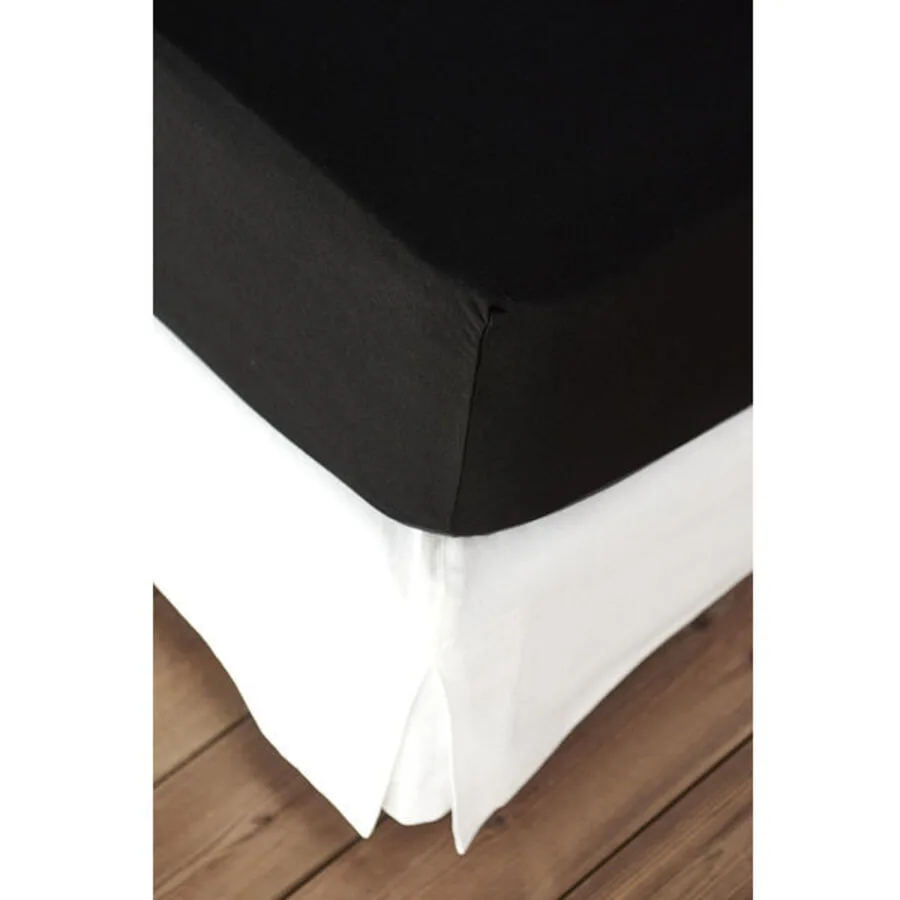 Living Home Fixleintuch Elastic black Baumwolle/Kunstfaser 90 x 190 cm - Material: 94% Baumwolle, 6% Elasthan