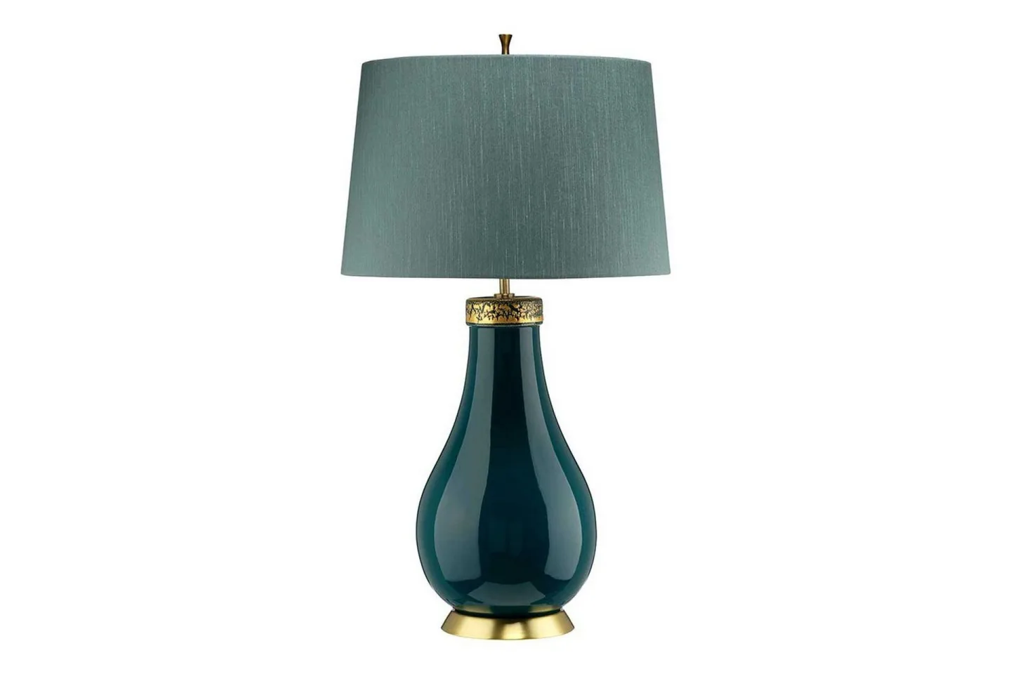 Havering Quintiesse Bordslampa - Turquoise||Brass