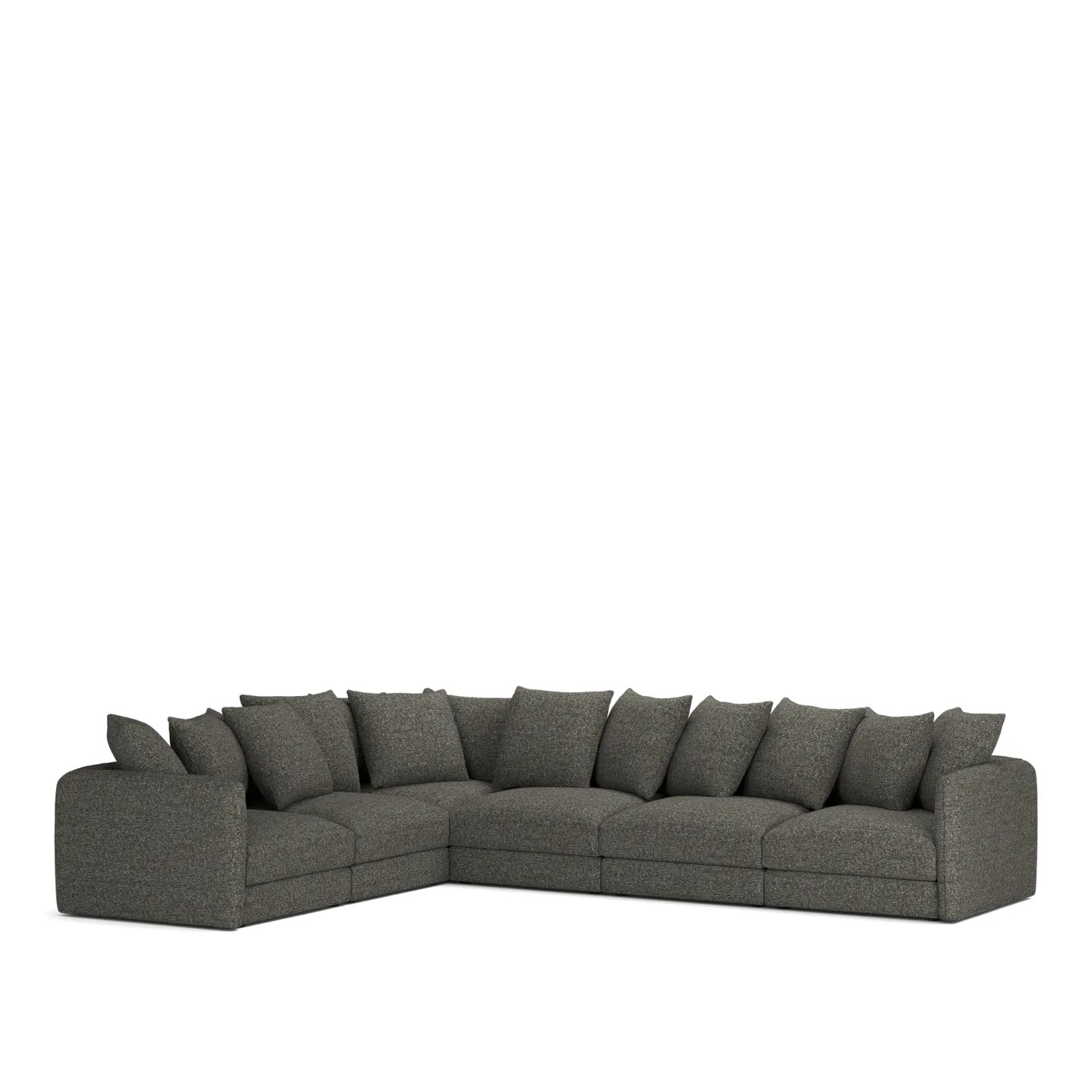 NOGA - Pavarotti 6-Seater Corner, Fixed Cover, Cushion Variant 01, Lucinasco 06 - Soffor - Svart