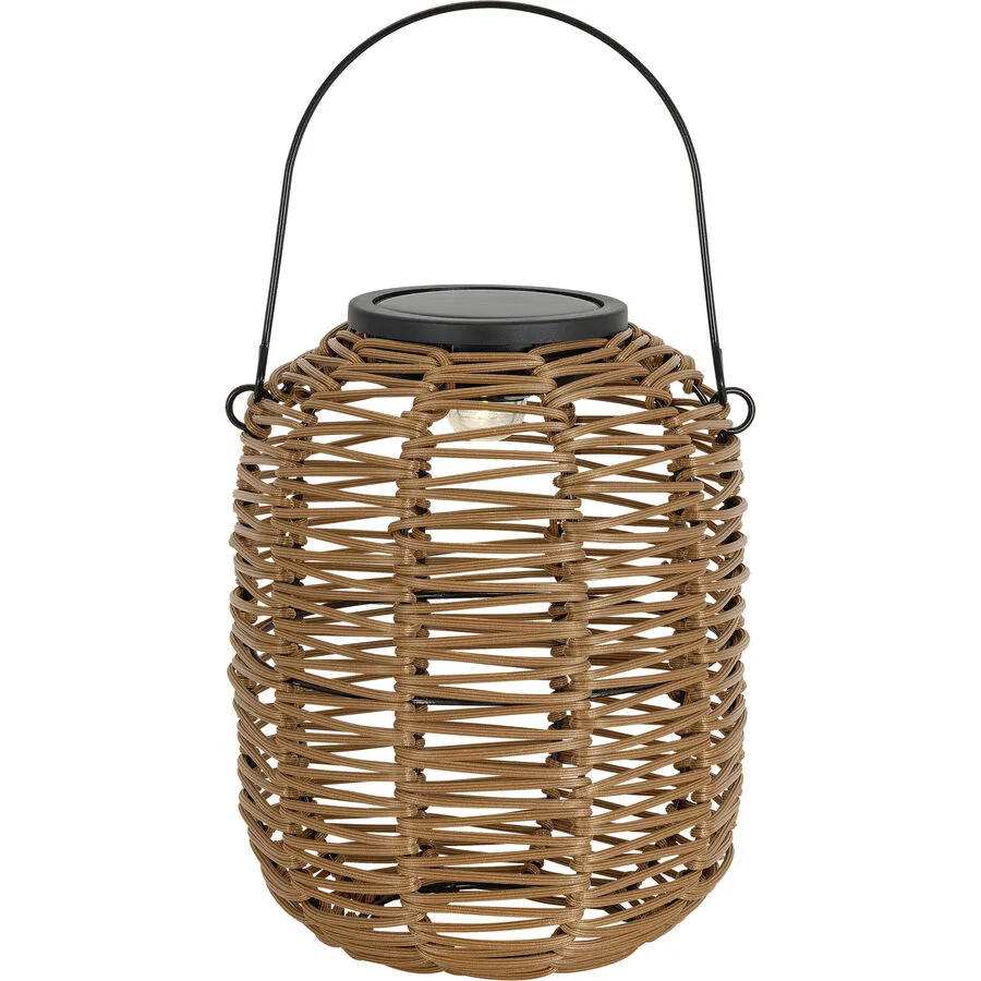 Solarlampe Janno Braun Kunststoff 16 cm 19.5 cm - Material: Kunstrattan - LED - Lichtfarbe: Warmweiss - LED Energiesparlampen
