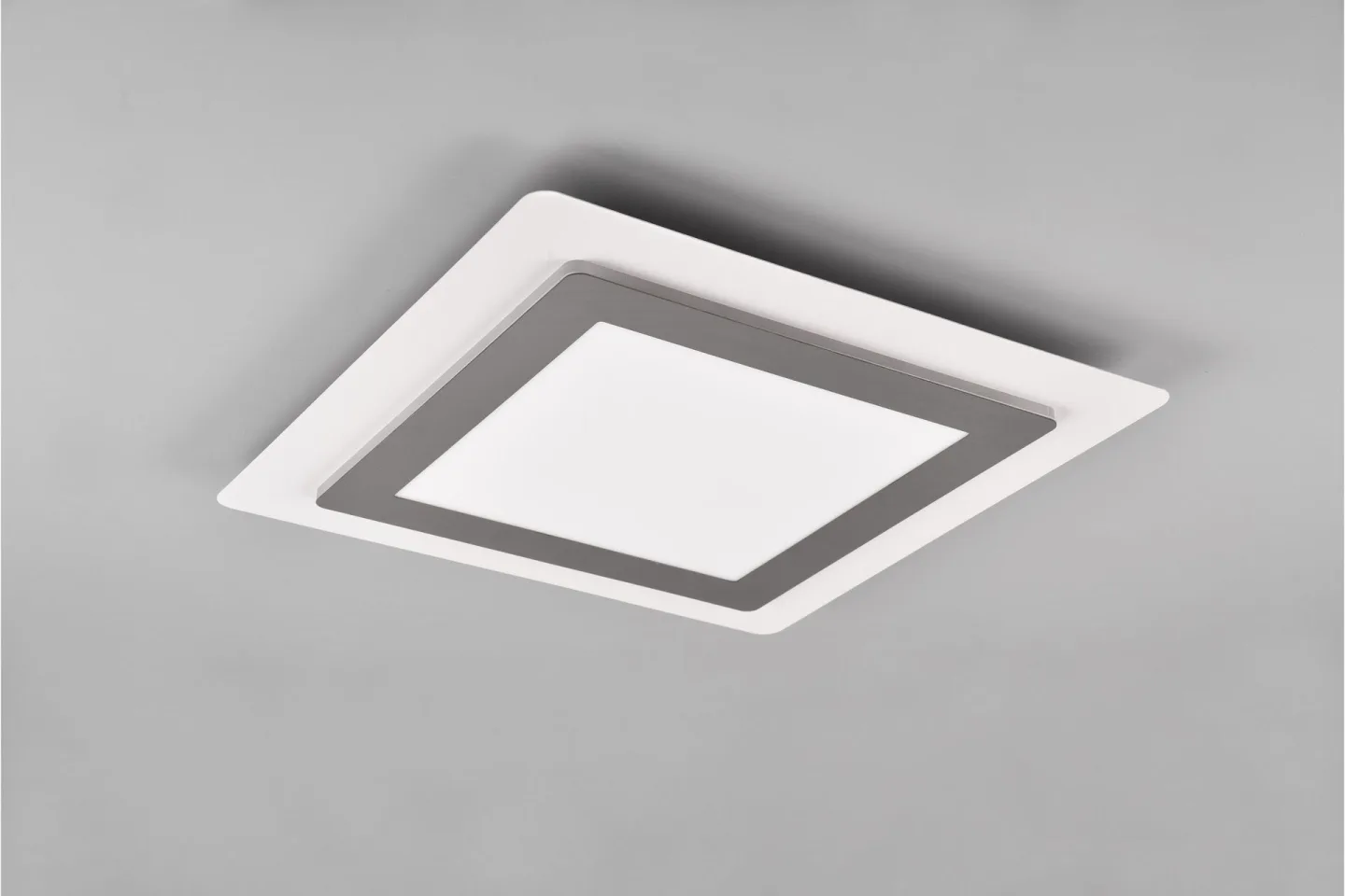 Morgan LED Plafond 45x45 cm vit/ borstad stål - Borstad stål