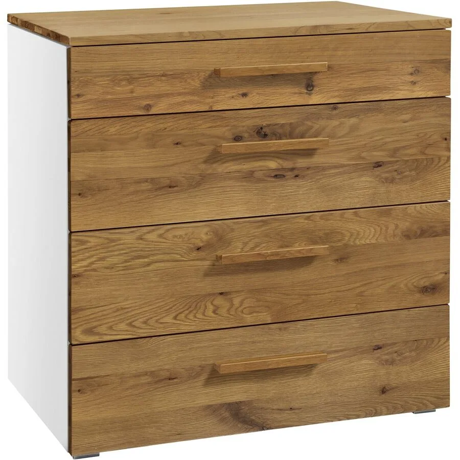 Hasena Kommode Sipi Wildeiche, Weiss Wildeiche, MDF B 90 H 86 cm