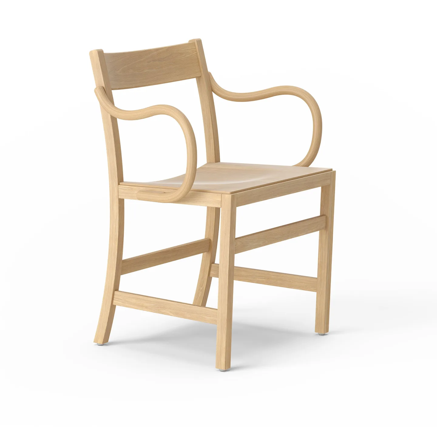 Massproductions - Waiter XL Armchair, Natural Oak, Utan klädsel - Matstolar - Chris Martin - Träfärgad - Trä