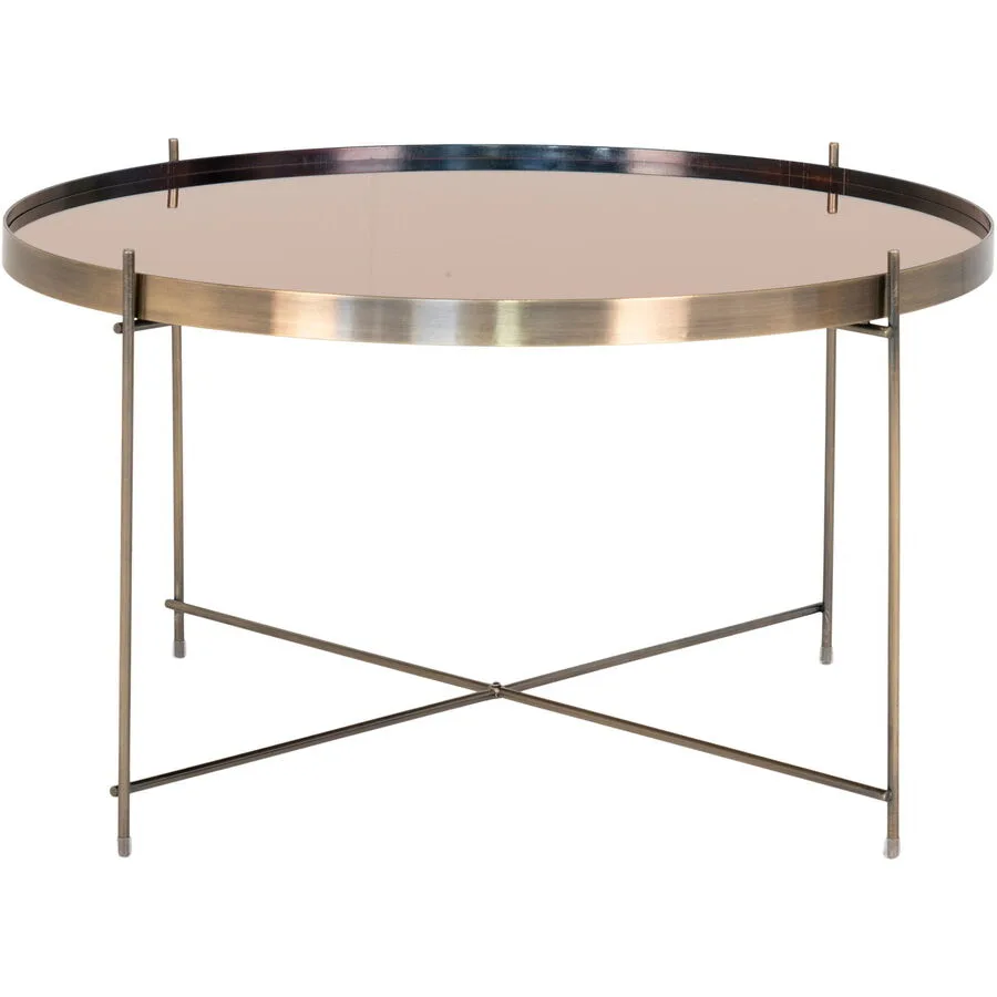 Salontisch Wavero messing Glas/Stahl B 70 H 40 cm