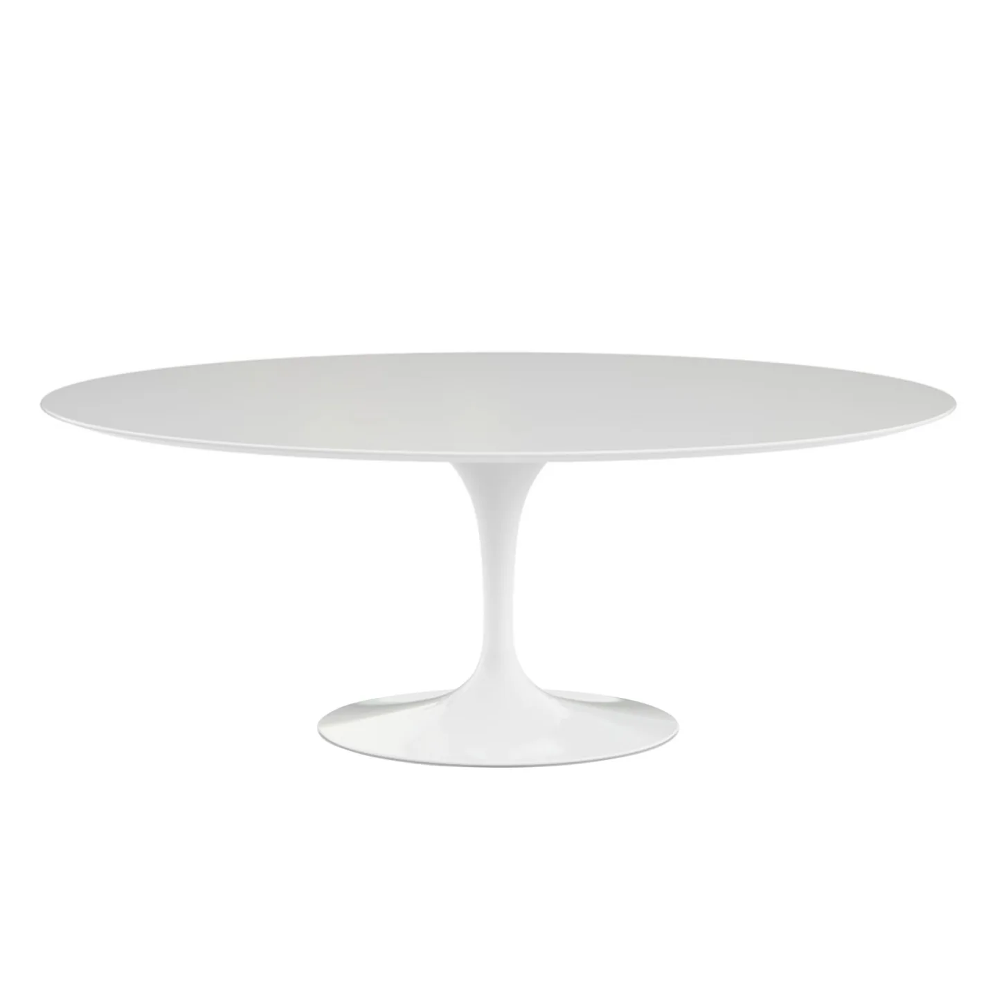 Knoll - Saarinen Oval Table - Matbord, 198 x 121 cm, Vitt underrede, skiva i Vit laminat - Matbord - Eero Saarinen - Vit - Laminat/Metall