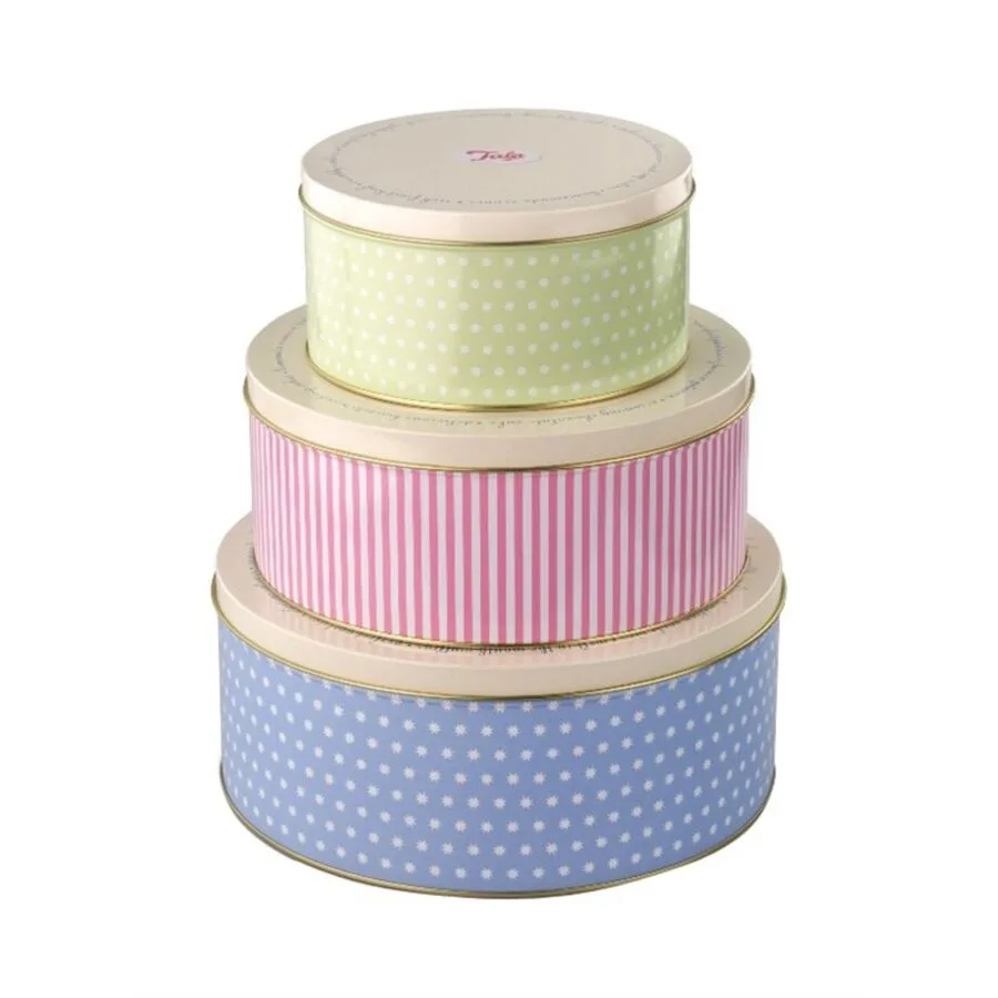 Diverse Aufbewahrungsbox Tala blau/rosa/grün Set B 25.5 cm T 25.5 cm - Material: Weissblech
