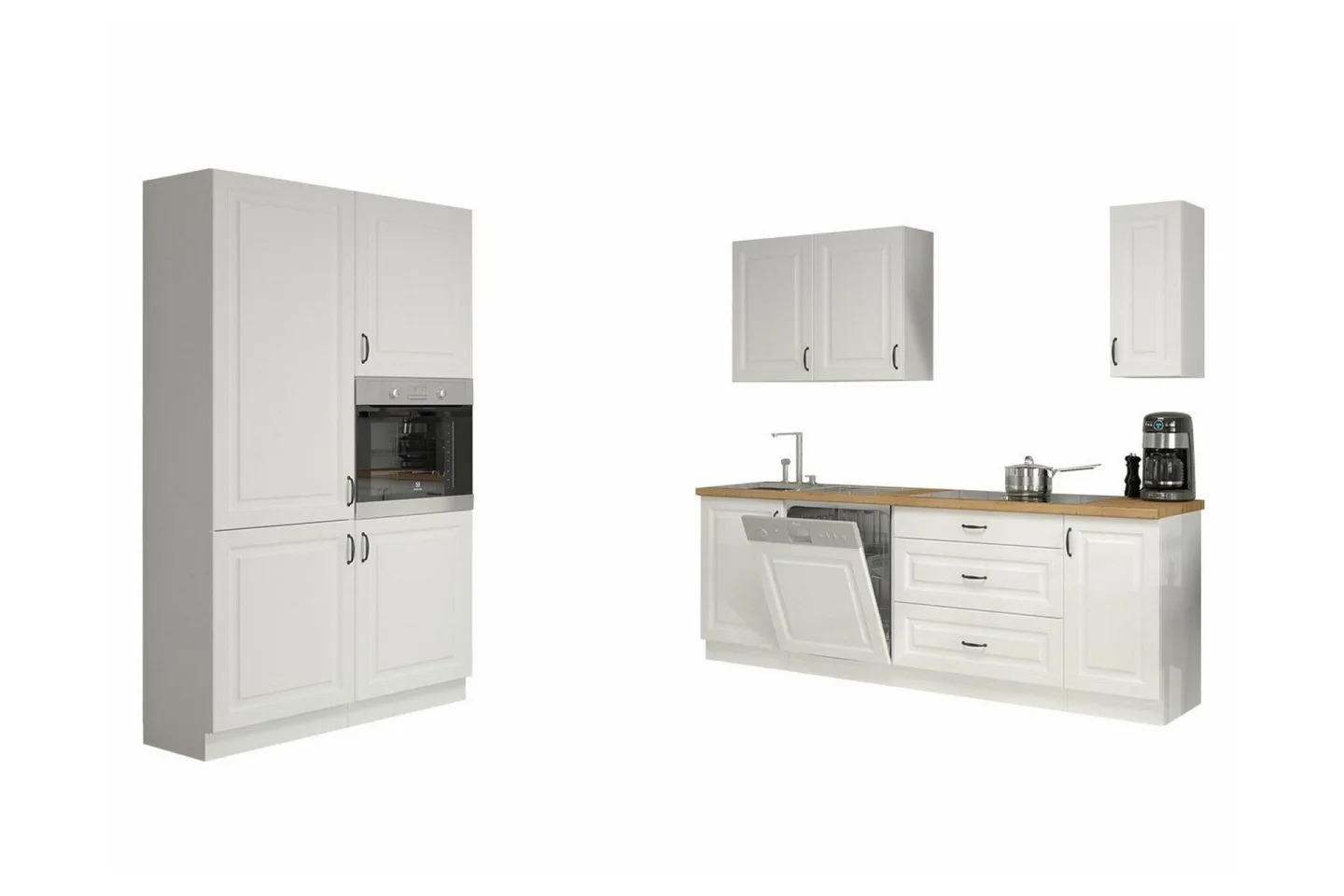 Templemore Möbelset För Kök & Matplats White/Wood -
