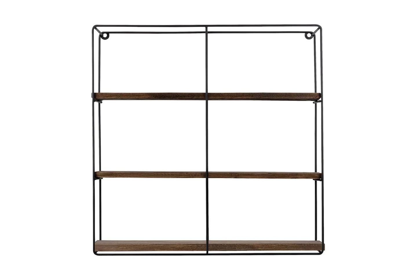 Apricus Vägghylla 60x15 cm 3 Hyllor - Svart/Mörkbrun