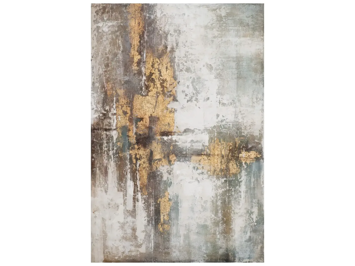 image LAND Bild Abstrakte Farbkomposition in Beige und Gold Gelb | Schubiger Möbel