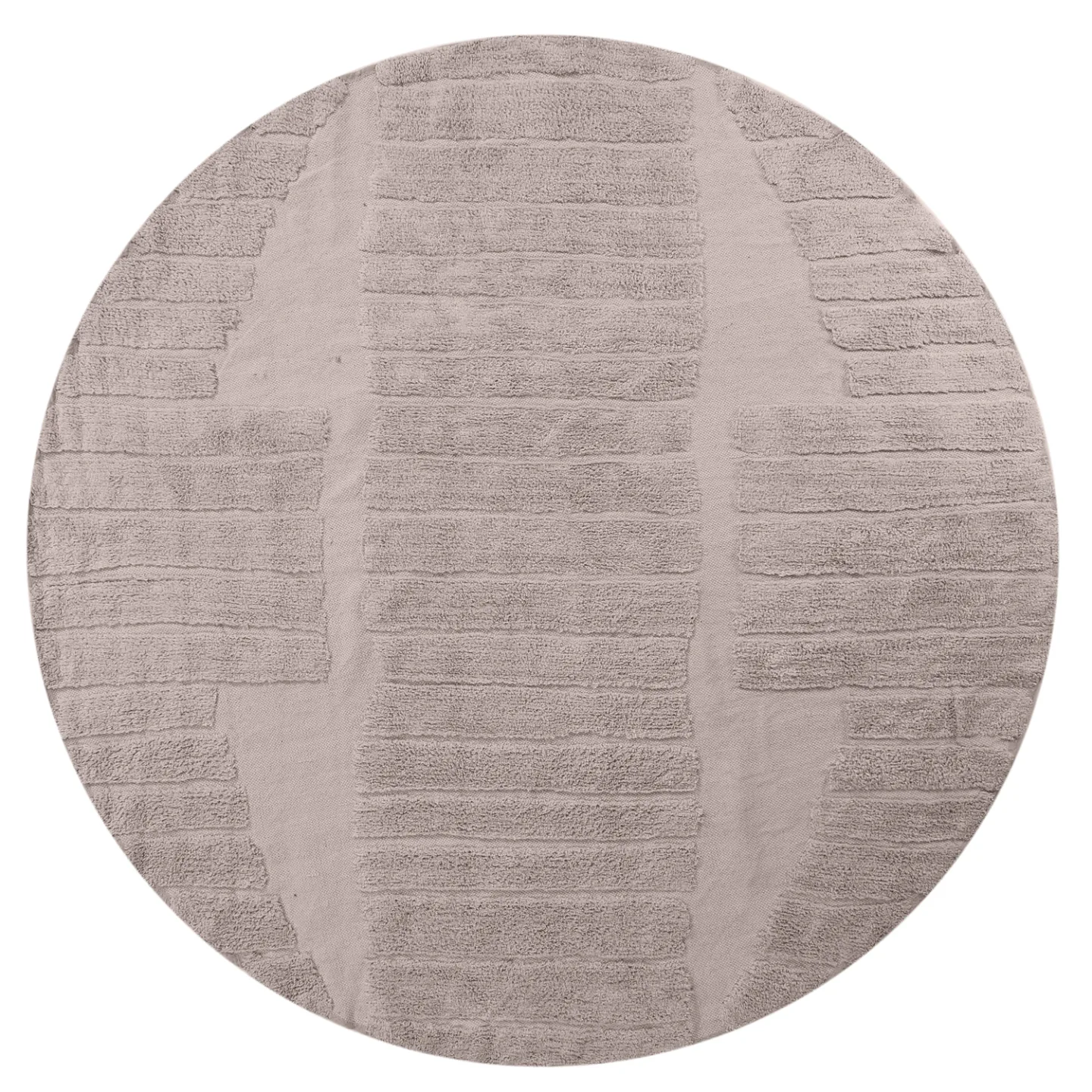 Rundt teppe - Rani Natural Cotton Shaggy (taupe) (Størrelse: Ø 240 cm)
