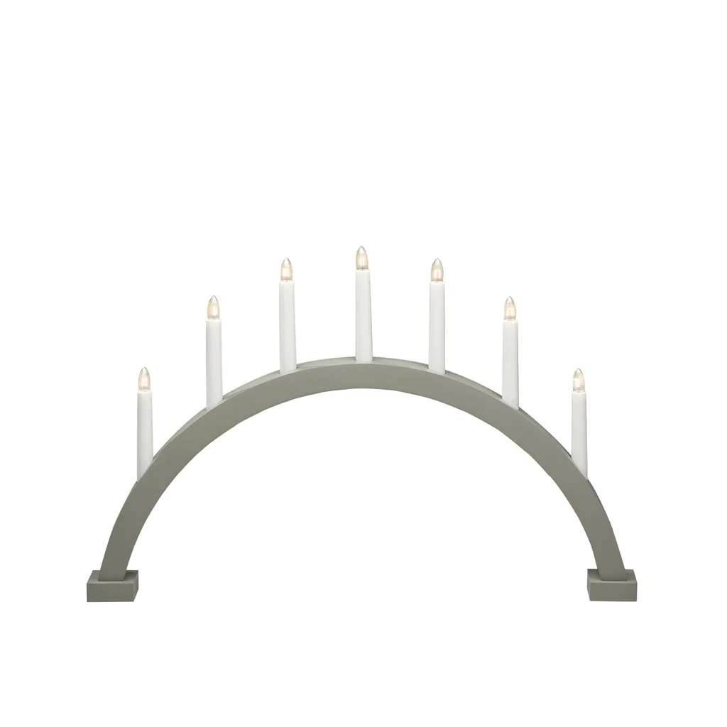 Konstsmide - Båge 7ljus - Adventsljusstake - Matt Grå/Grön
