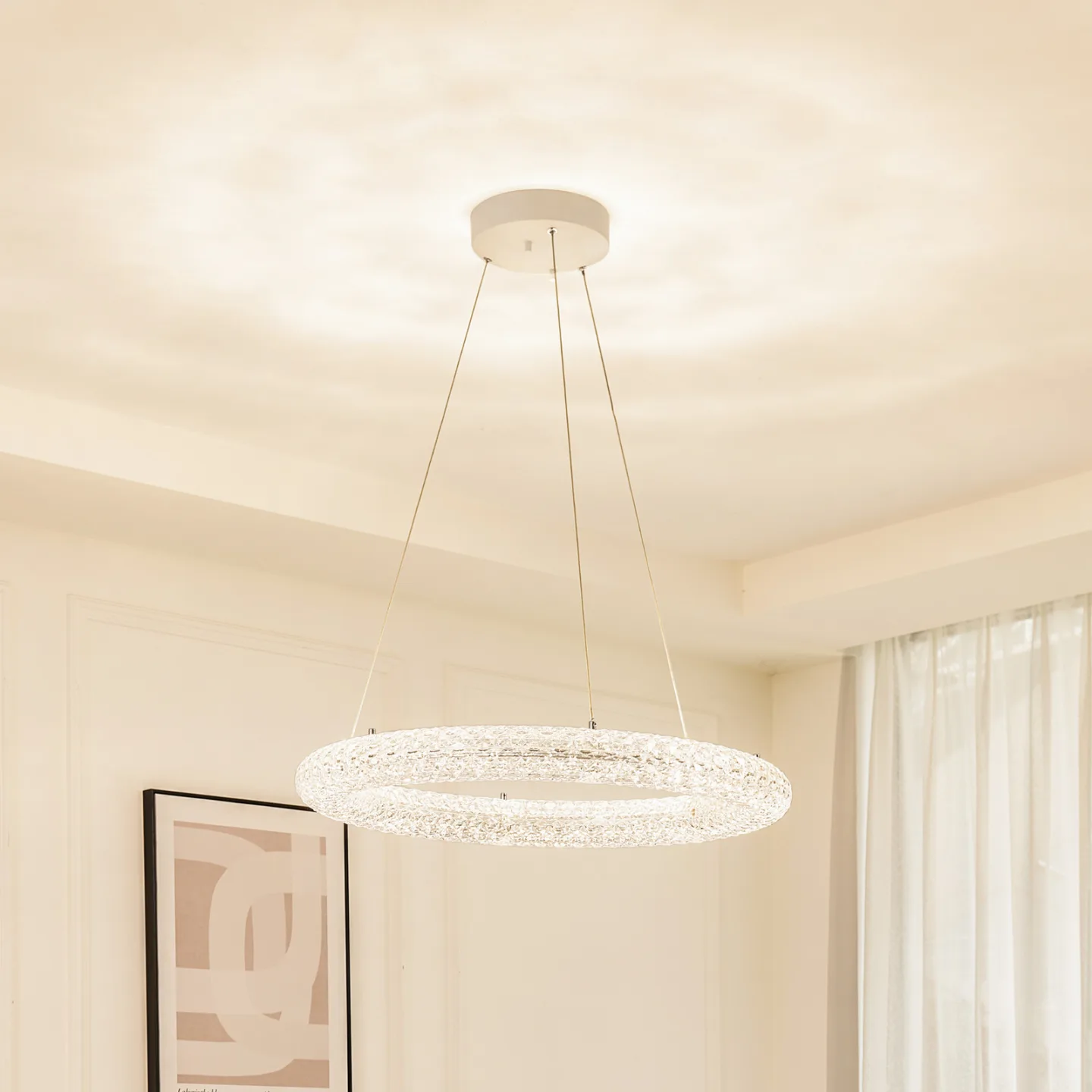 Tumata LED Smart Pendel w/Remote Klar - Lucande - Stue - Moderne - Plastik - Med én lyskilde